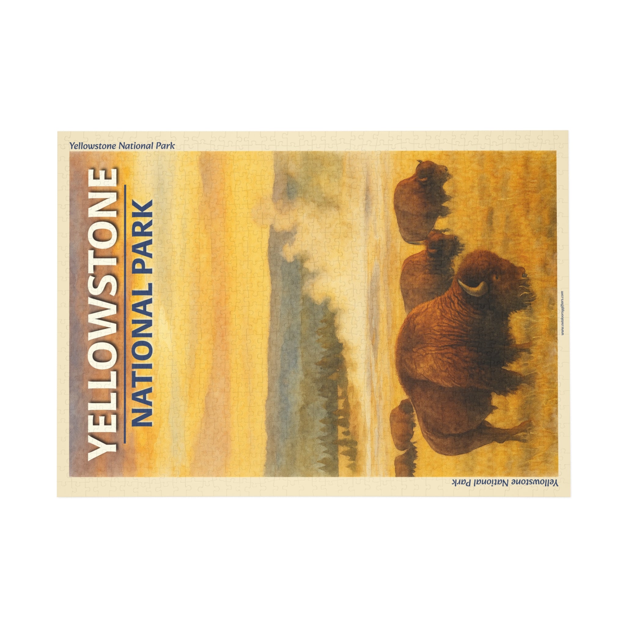 Yellowstone National Park Wild Bison Scenic 1000-Piece Puzzle - Jigsaw Puzzle