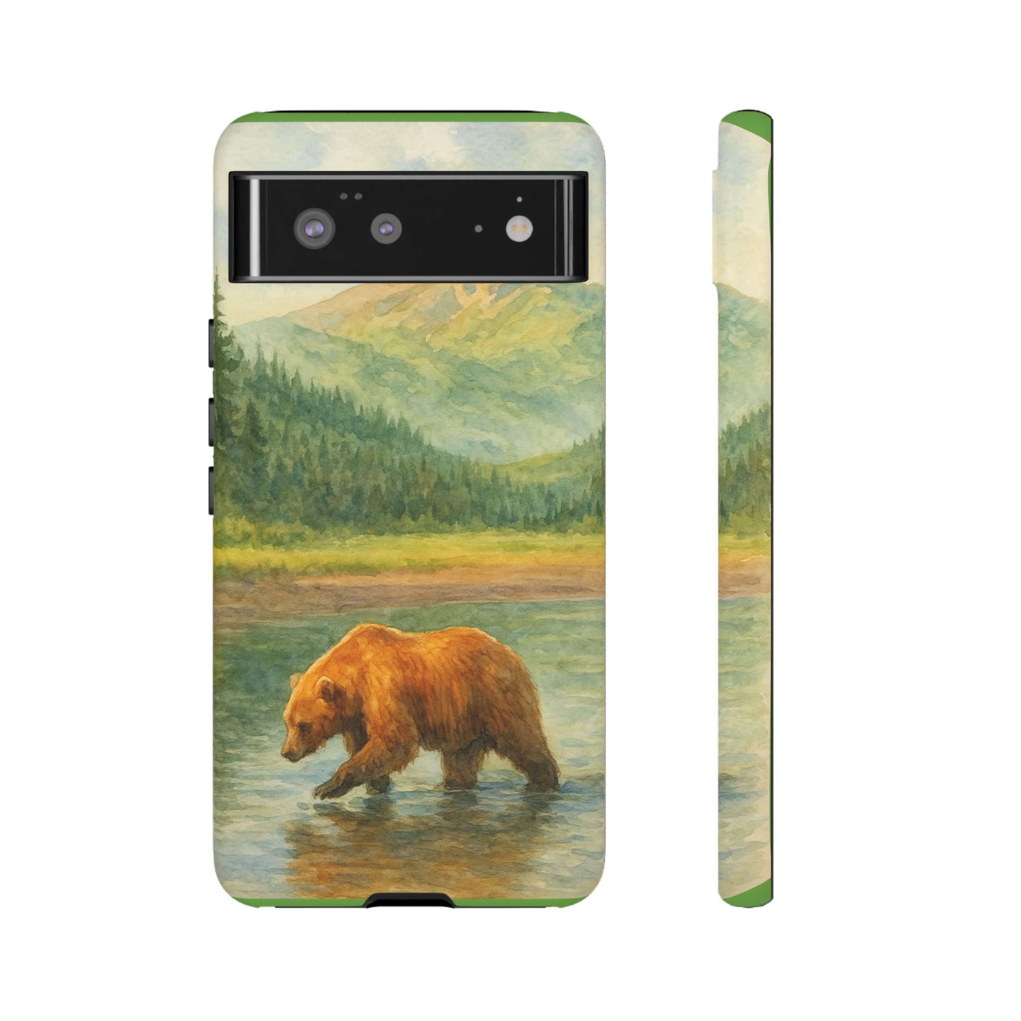 Scenic Bear Phone Case with, Tough & Protective Shell, Nature Lover Gift, Wildlife Art, Outdoor Adventure Accessory