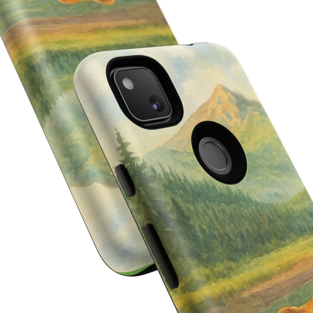Scenic Bear Phone Case with, Tough & Protective Shell, Nature Lover Gift, Wildlife Art, Outdoor Adventure Accessory