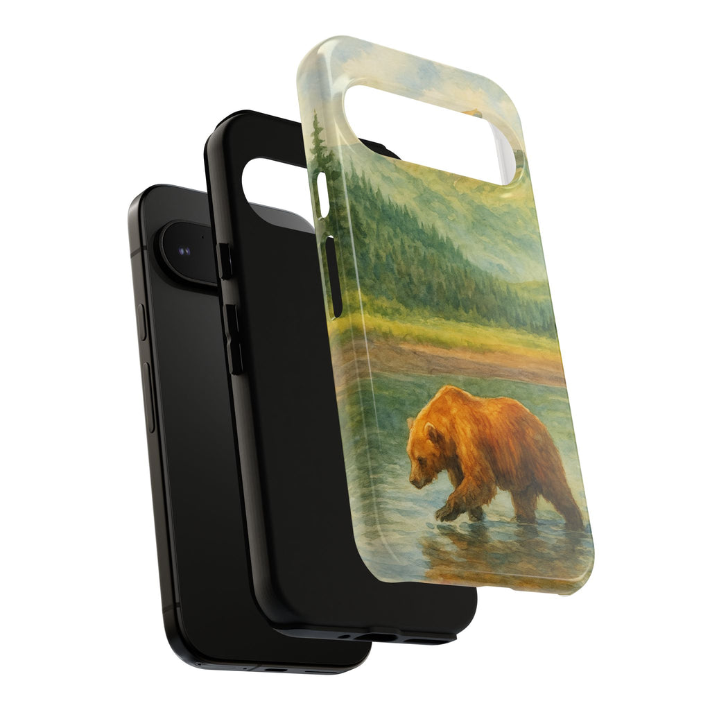 Scenic Bear Phone Case with, Tough & Protective Shell, Nature Lover Gift, Wildlife Art, Outdoor Adventure Accessory