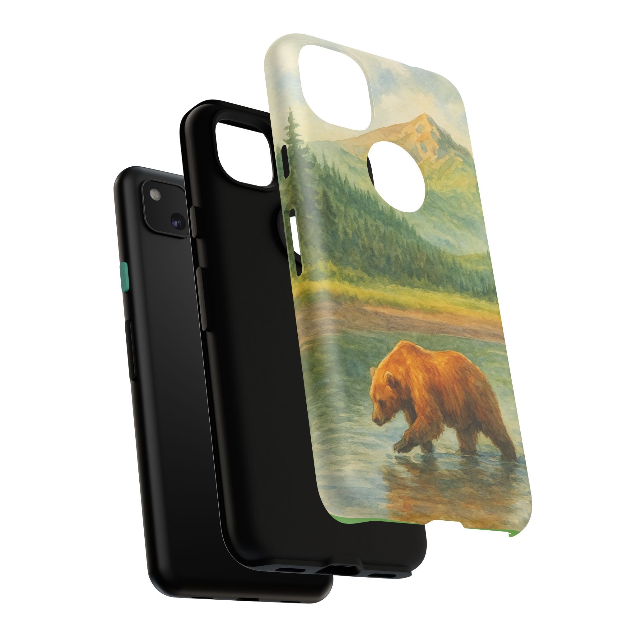 Scenic Bear Phone Case with, Tough & Protective Shell, Nature Lover Gift, Wildlife Art, Outdoor Adventure Accessory