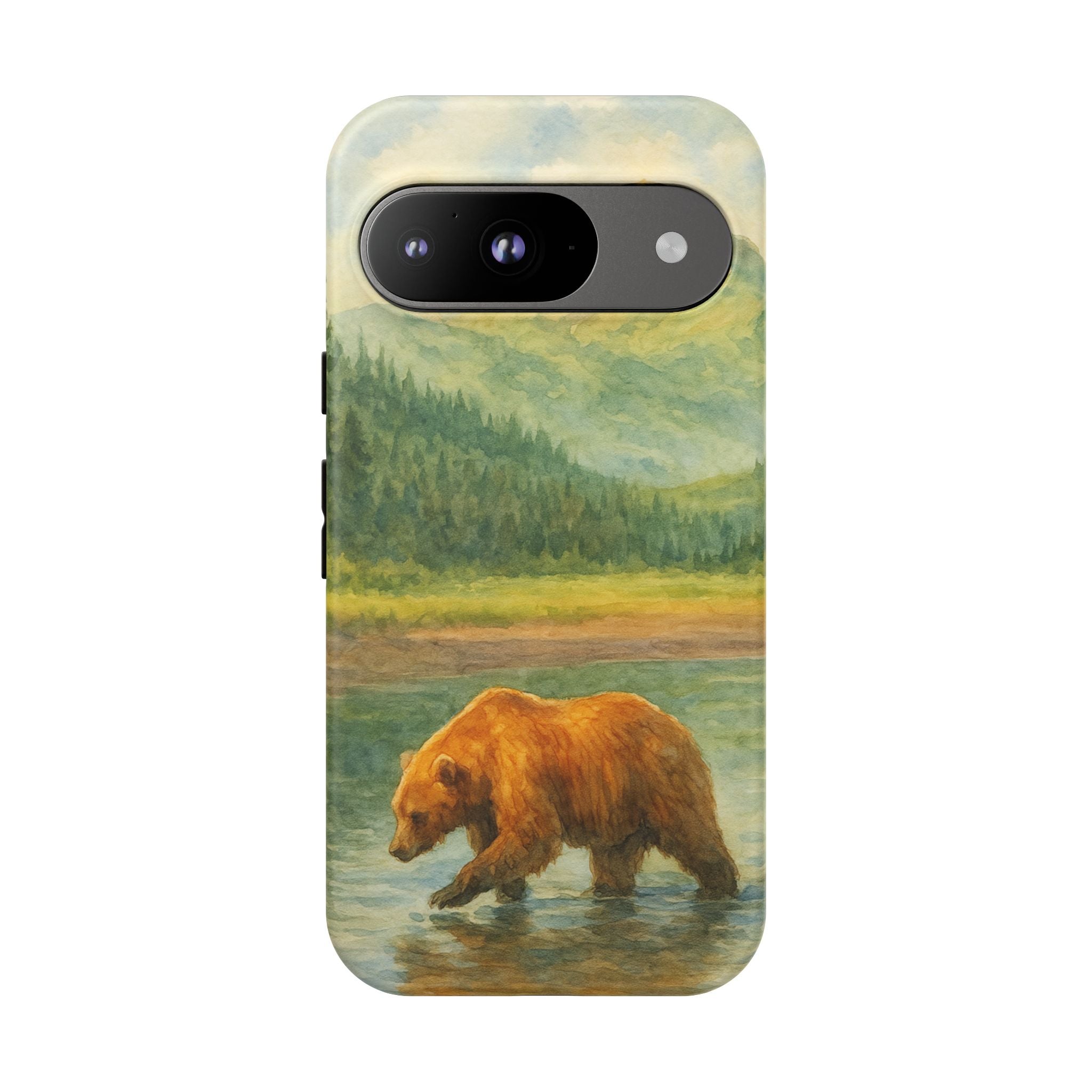 Scenic Bear Phone Case with, Tough & Protective Shell, Nature Lover Gift, Wildlife Art, Outdoor Adventure Accessory