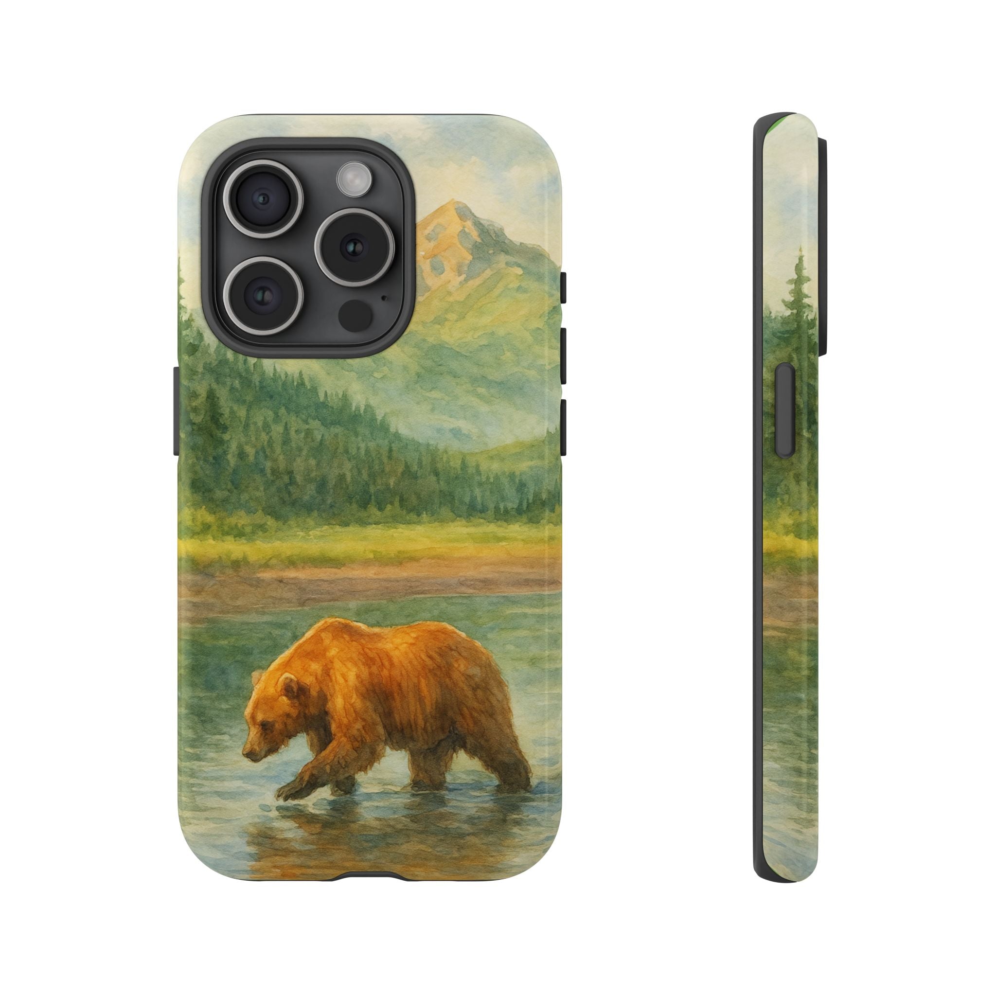 Scenic Bear Phone Case with, Tough & Protective Shell, Nature Lover Gift, Wildlife Art, Outdoor Adventure Accessory