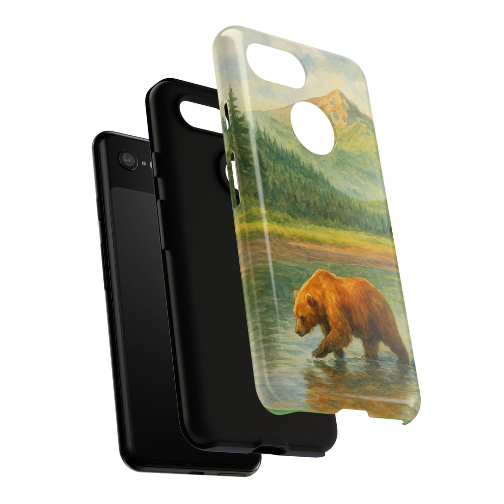 Scenic Bear Phone Case with, Tough & Protective Shell, Nature Lover Gift, Wildlife Art, Outdoor Adventure Accessory