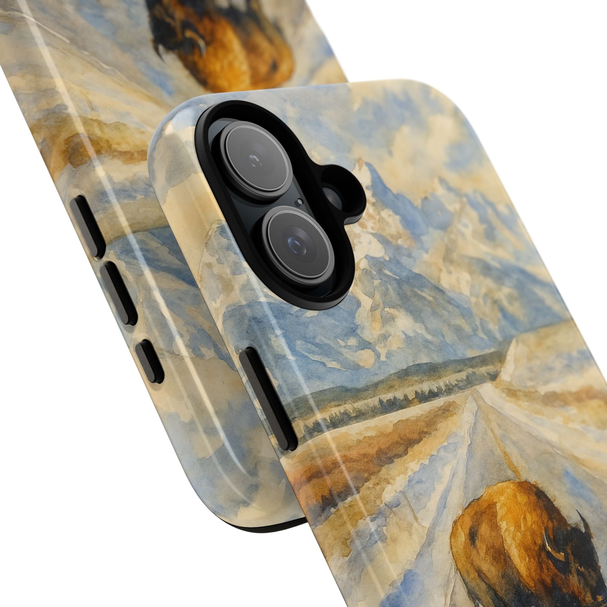 Grand Teton National Park Wild Bison Road Phone Case - Perfect Gift for Nature Lovers and Park Enthusiasts