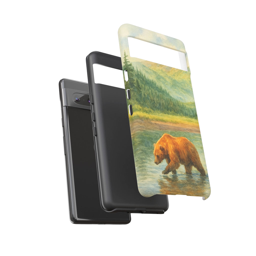 Scenic Bear Phone Case with, Tough & Protective Shell, Nature Lover Gift, Wildlife Art, Outdoor Adventure Accessory