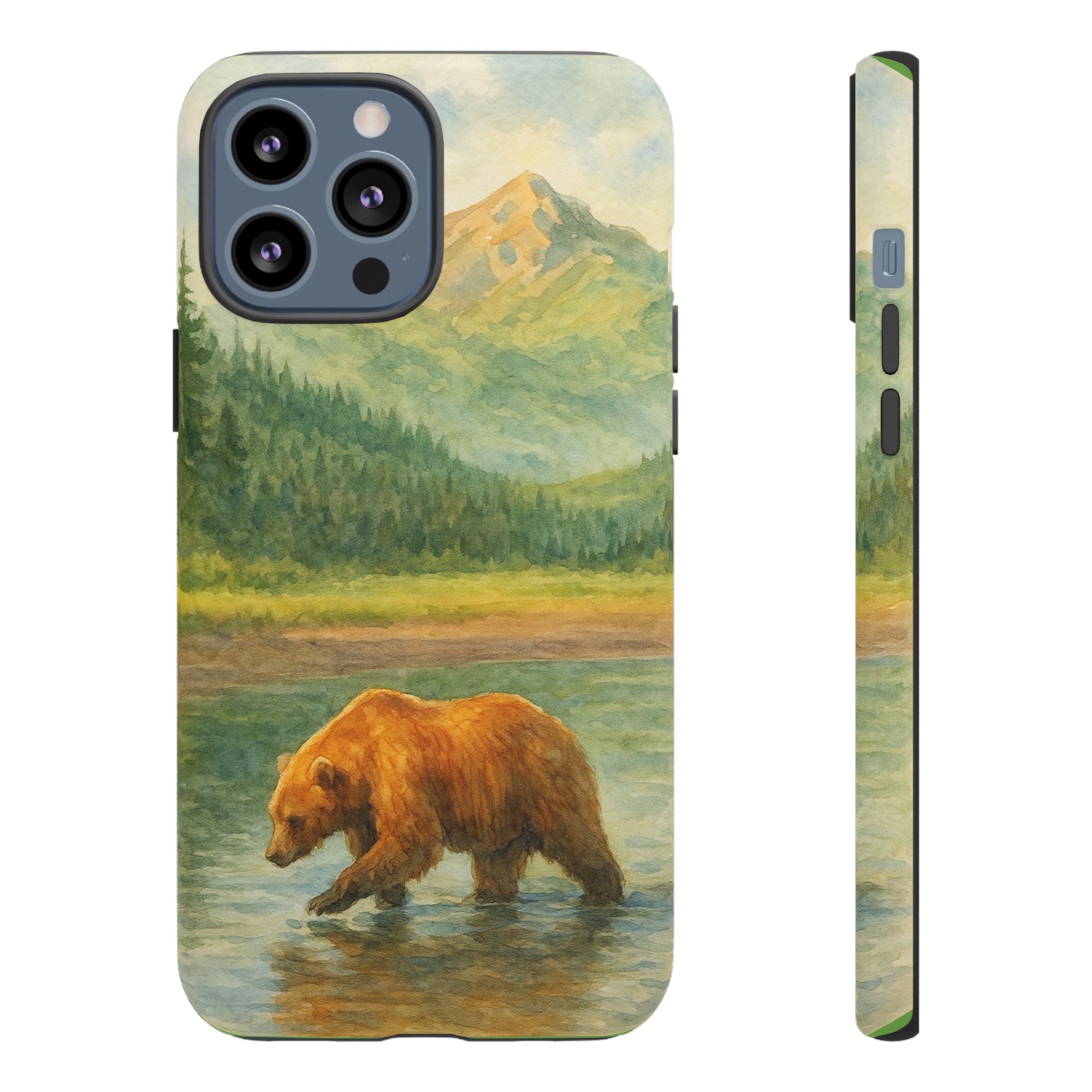 Scenic Bear Phone Case with, Tough & Protective Shell, Nature Lover Gift, Wildlife Art, Outdoor Adventure Accessory