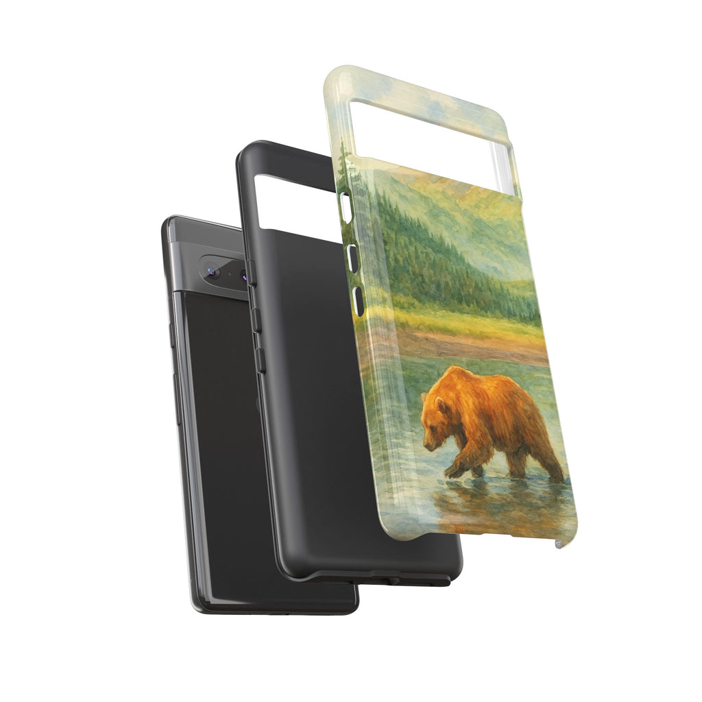Scenic Bear Phone Case with, Tough & Protective Shell, Nature Lover Gift, Wildlife Art, Outdoor Adventure Accessory
