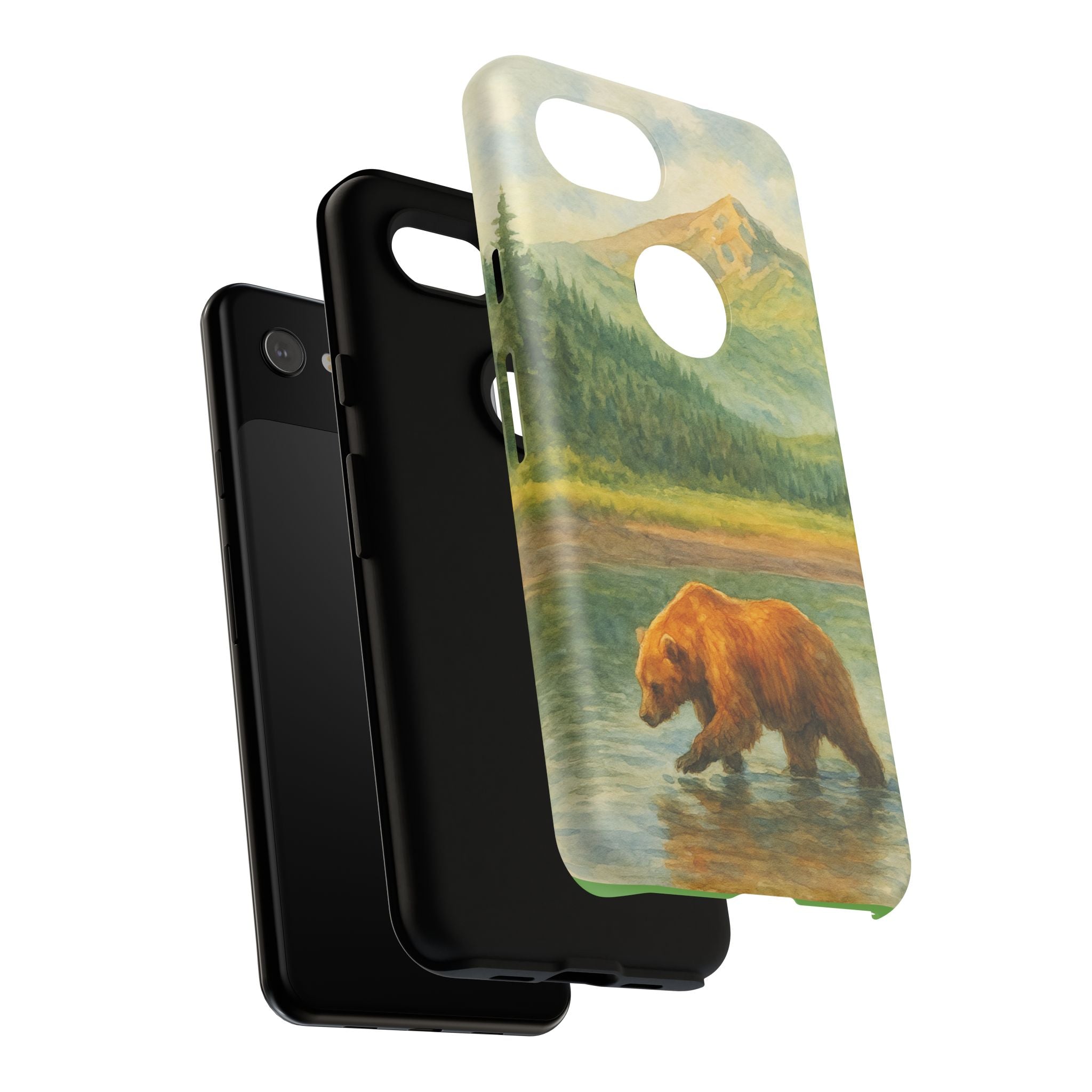 Scenic Bear Phone Case with, Tough & Protective Shell, Nature Lover Gift, Wildlife Art, Outdoor Adventure Accessory