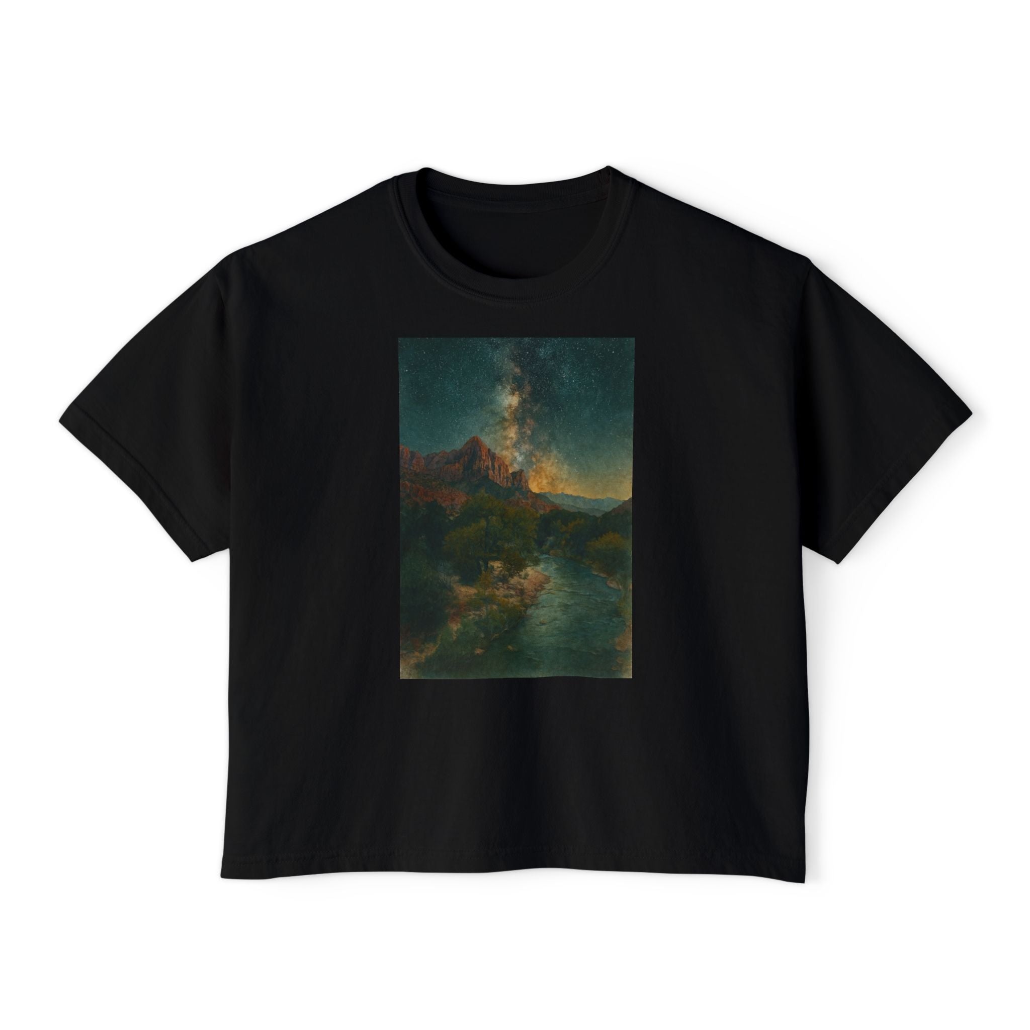 Zion National Park Galaxy Boxy Tee