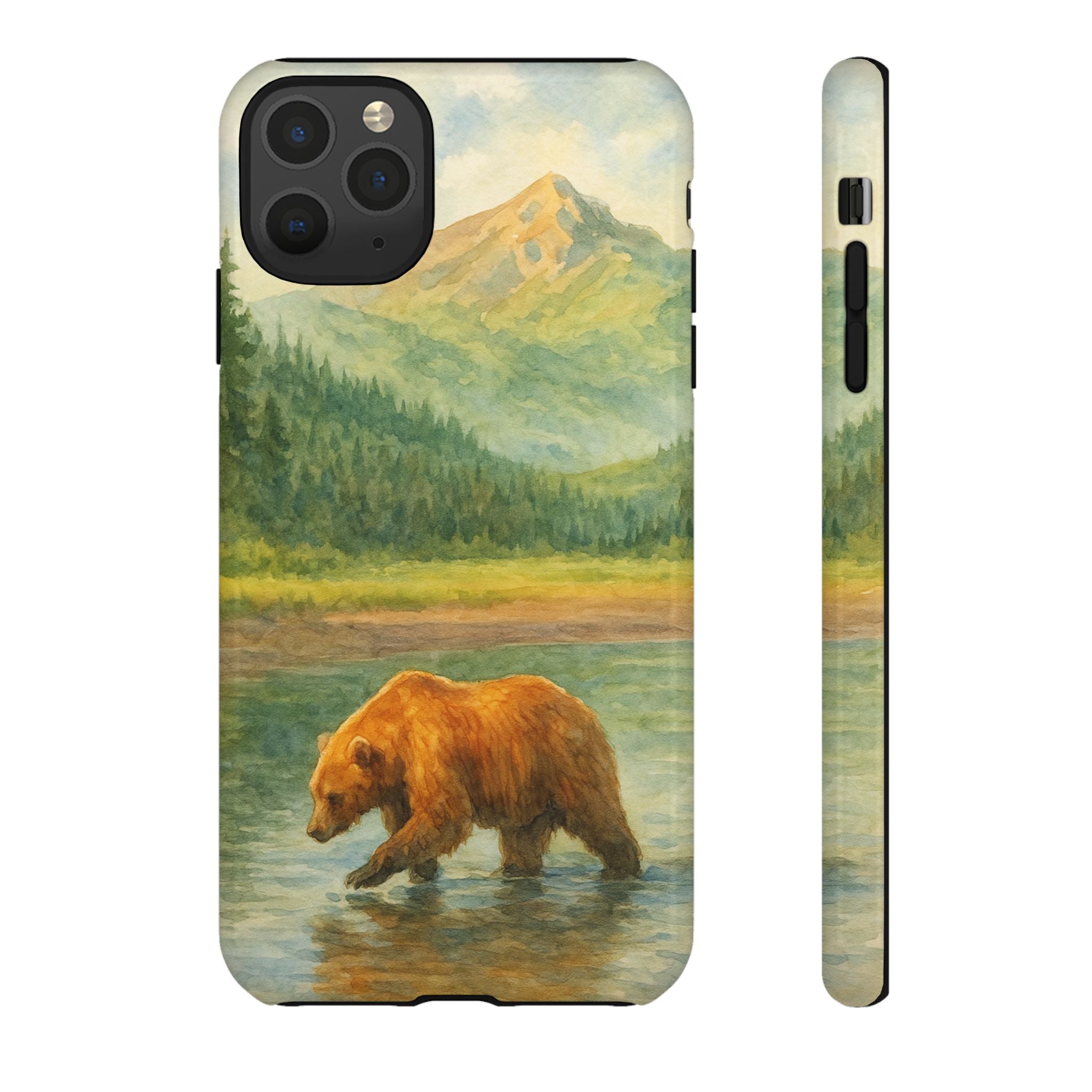 Scenic Bear Phone Case with, Tough & Protective Shell, Nature Lover Gift, Wildlife Art, Outdoor Adventure Accessory