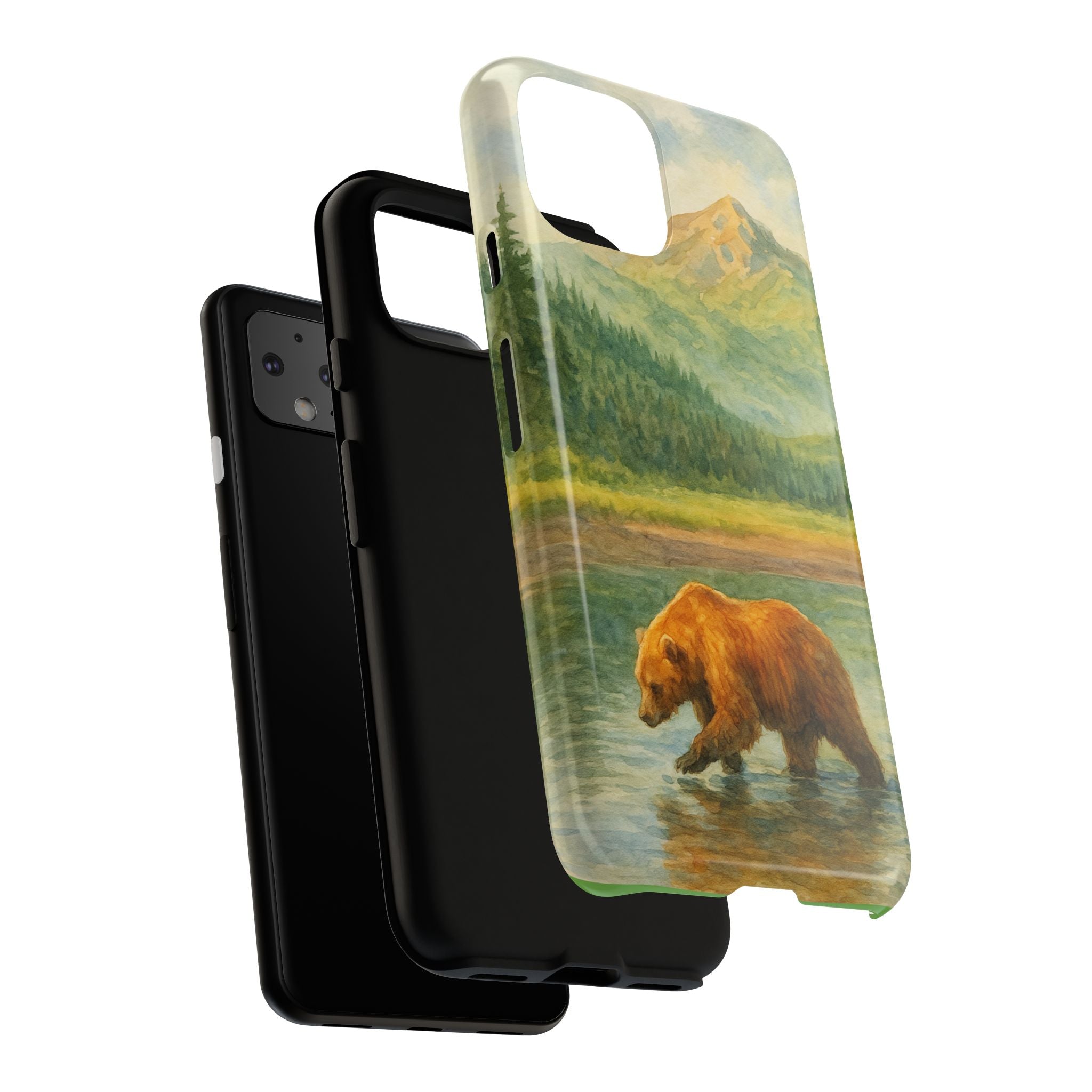 Scenic Bear Phone Case with, Tough & Protective Shell, Nature Lover Gift, Wildlife Art, Outdoor Adventure Accessory