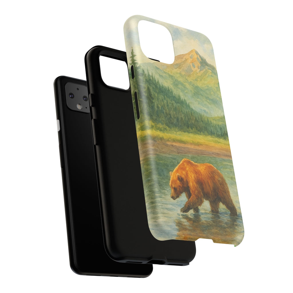 Scenic Bear Phone Case with, Tough & Protective Shell, Nature Lover Gift, Wildlife Art, Outdoor Adventure Accessory