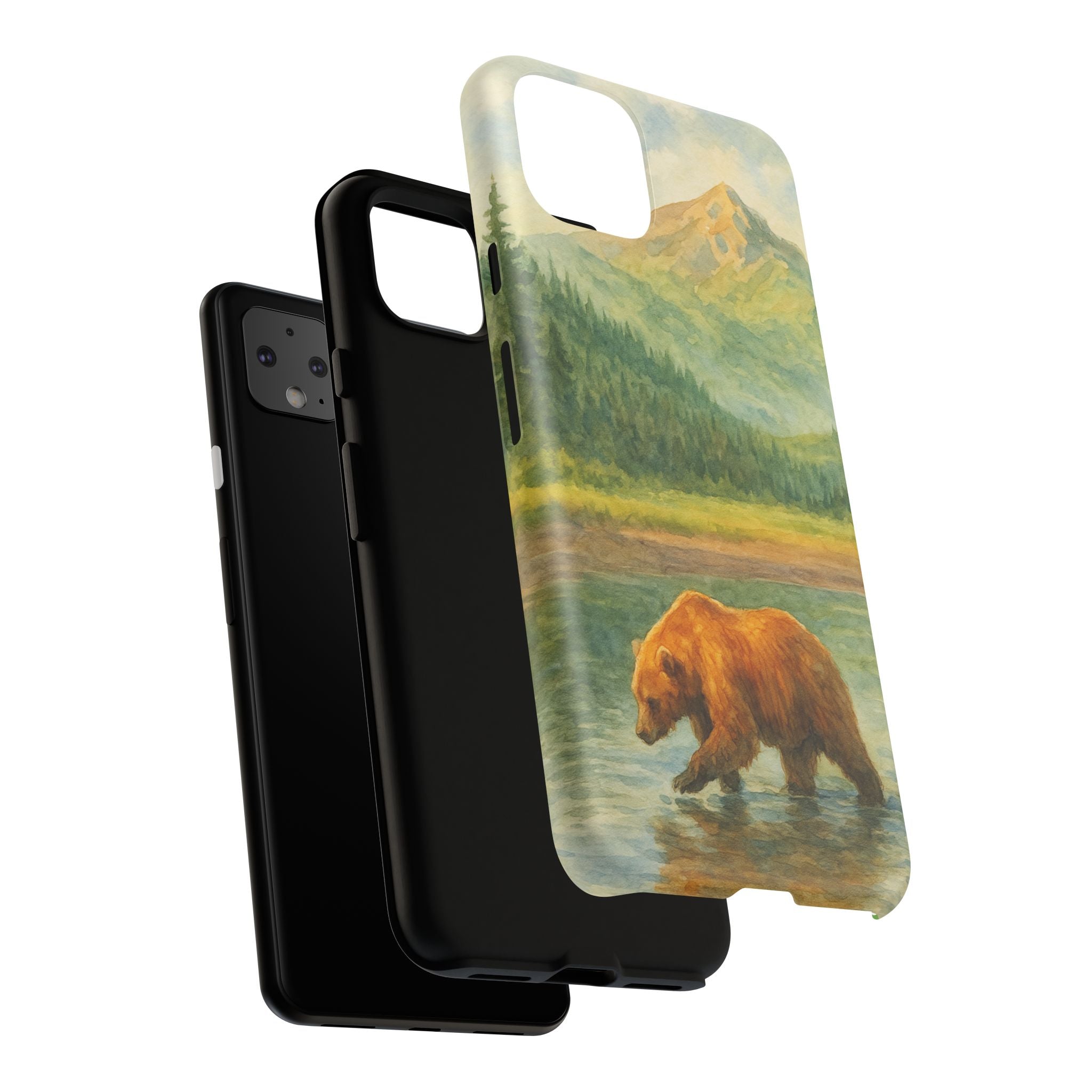 Scenic Bear Phone Case with, Tough & Protective Shell, Nature Lover Gift, Wildlife Art, Outdoor Adventure Accessory