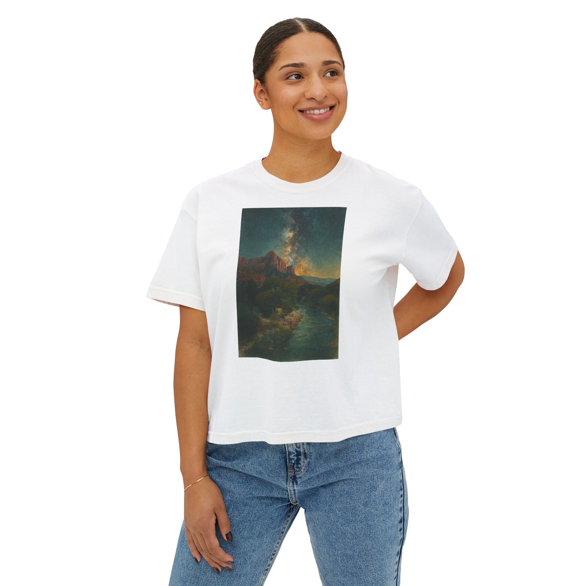 Zion National Park Galaxy Boxy Tee