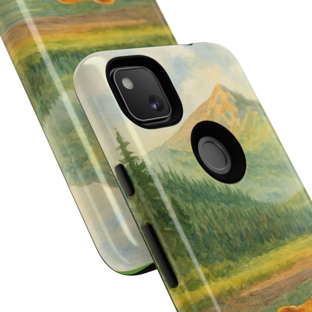 Scenic Bear Phone Case with, Tough & Protective Shell, Nature Lover Gift, Wildlife Art, Outdoor Adventure Accessory