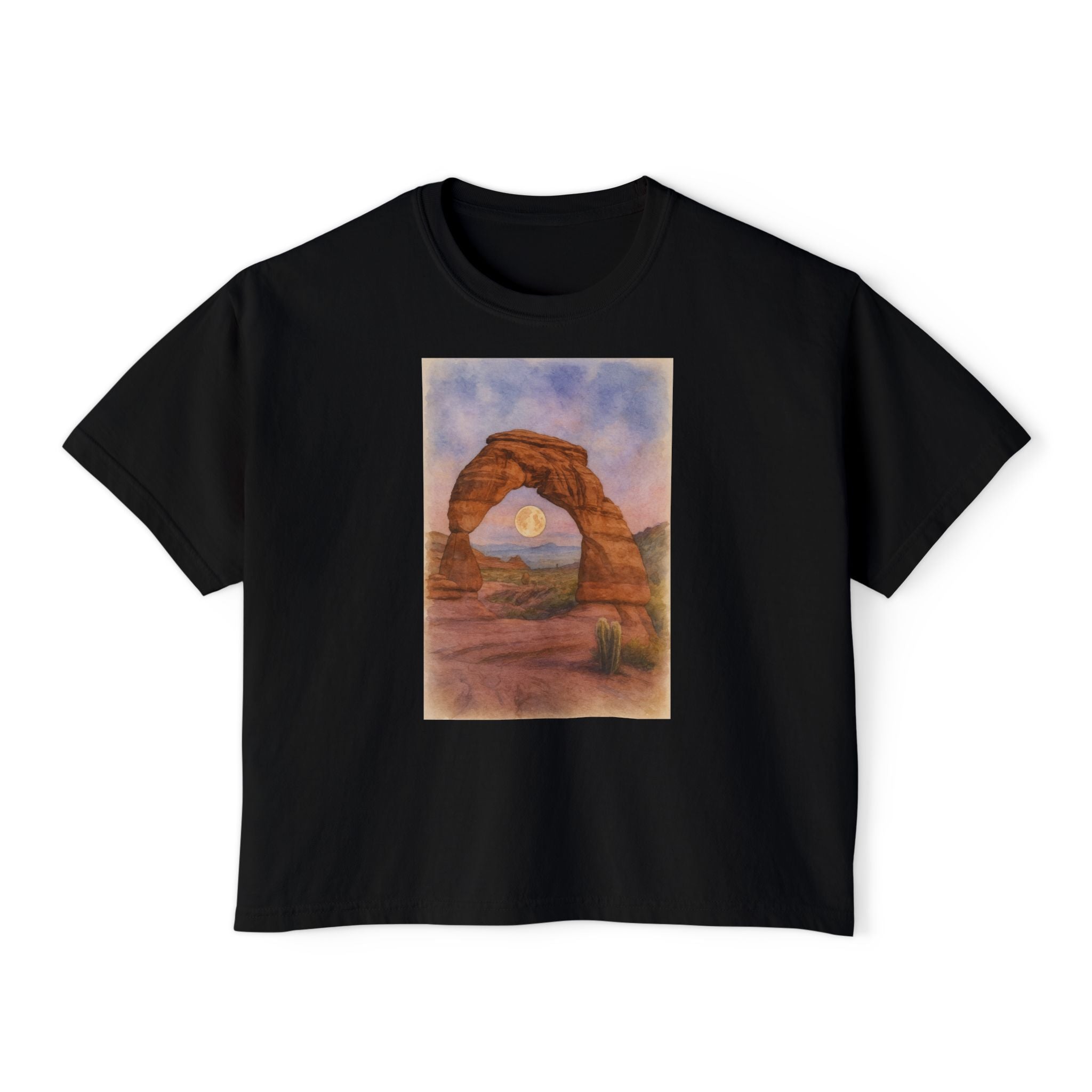 National Park Boxy Tee - Delicate Arch Design for Women