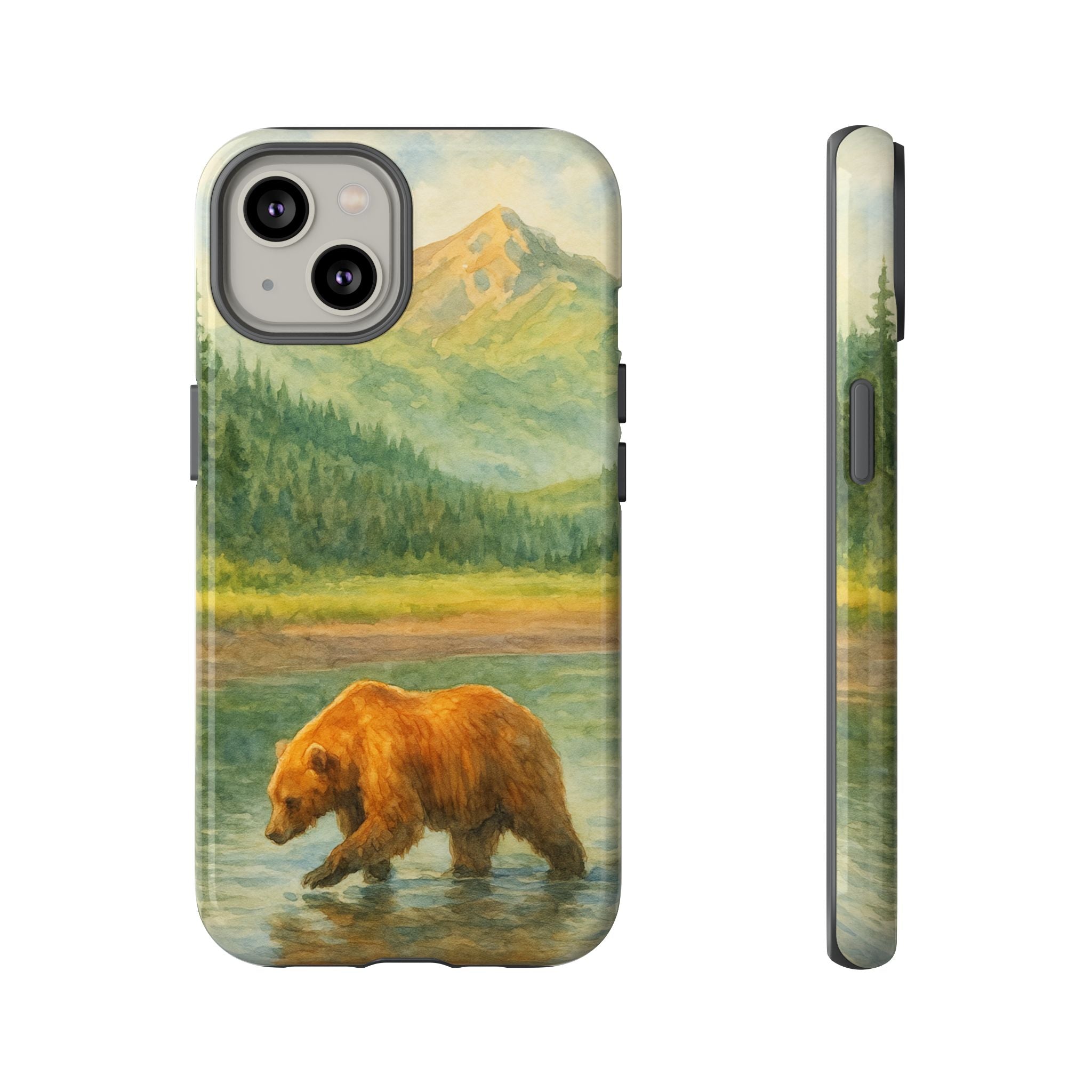 Scenic Bear Phone Case with, Tough & Protective Shell, Nature Lover Gift, Wildlife Art, Outdoor Adventure Accessory