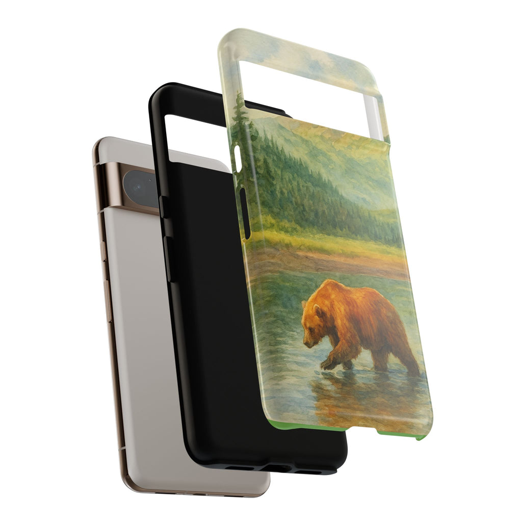 Scenic Bear Phone Case with, Tough & Protective Shell, Nature Lover Gift, Wildlife Art, Outdoor Adventure Accessory