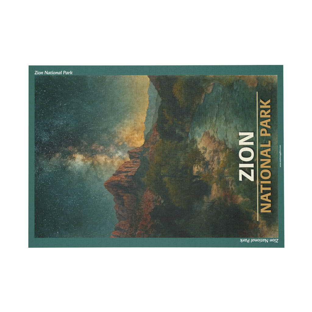 Zion National Park Galaxy Night Sky Scenic 1000-Piece Puzzle - Jigsaw Puzzle