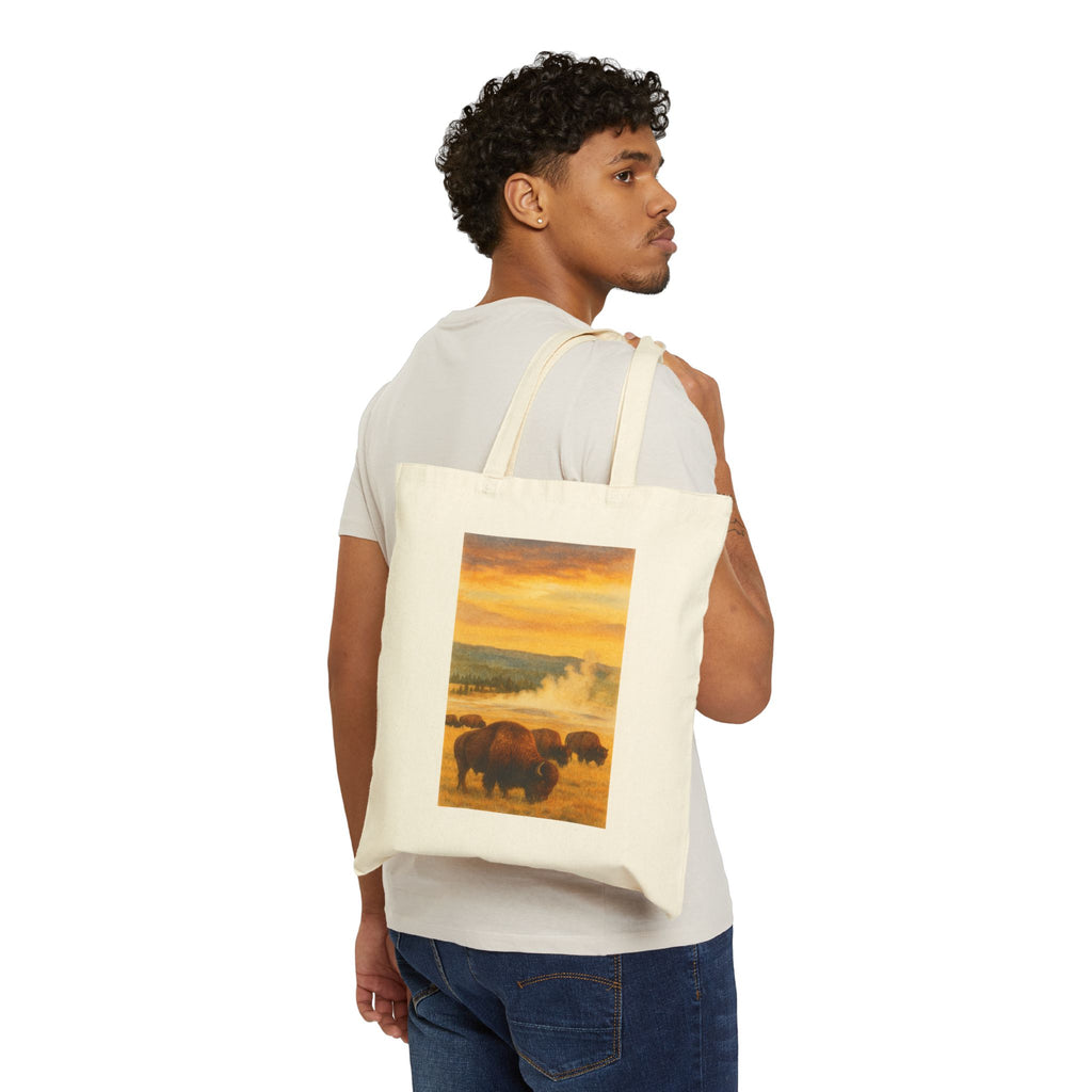 Yellowstone National Park Bison Tote Bag