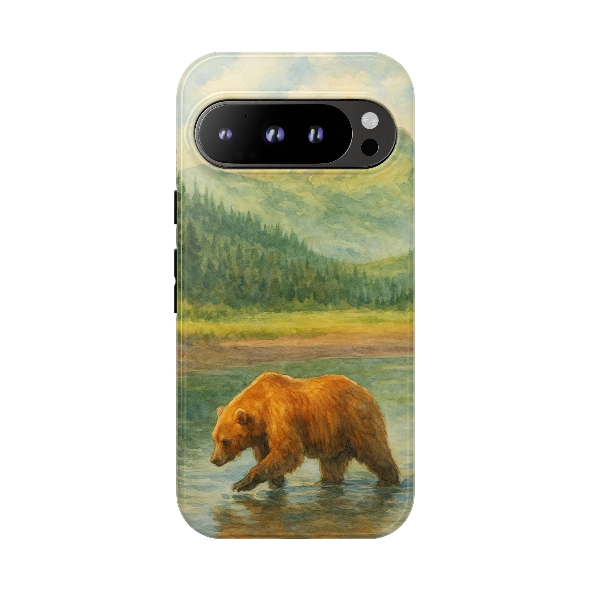 Scenic Bear Phone Case with, Tough & Protective Shell, Nature Lover Gift, Wildlife Art, Outdoor Adventure Accessory