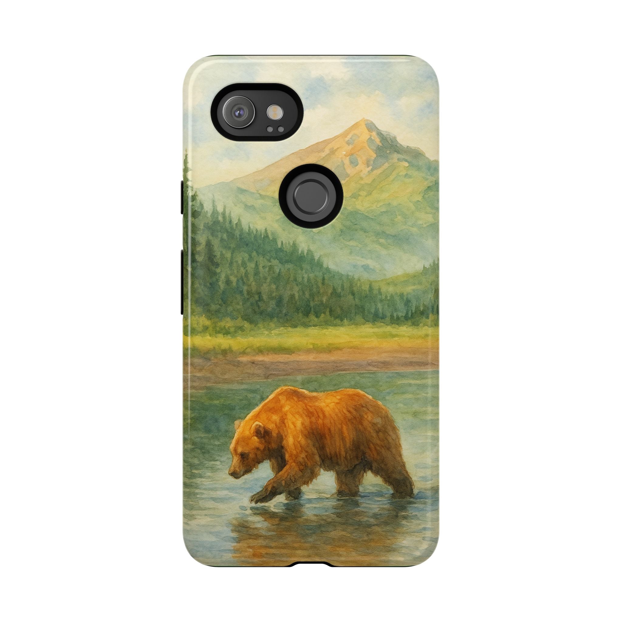 Scenic Bear Phone Case with, Tough & Protective Shell, Nature Lover Gift, Wildlife Art, Outdoor Adventure Accessory