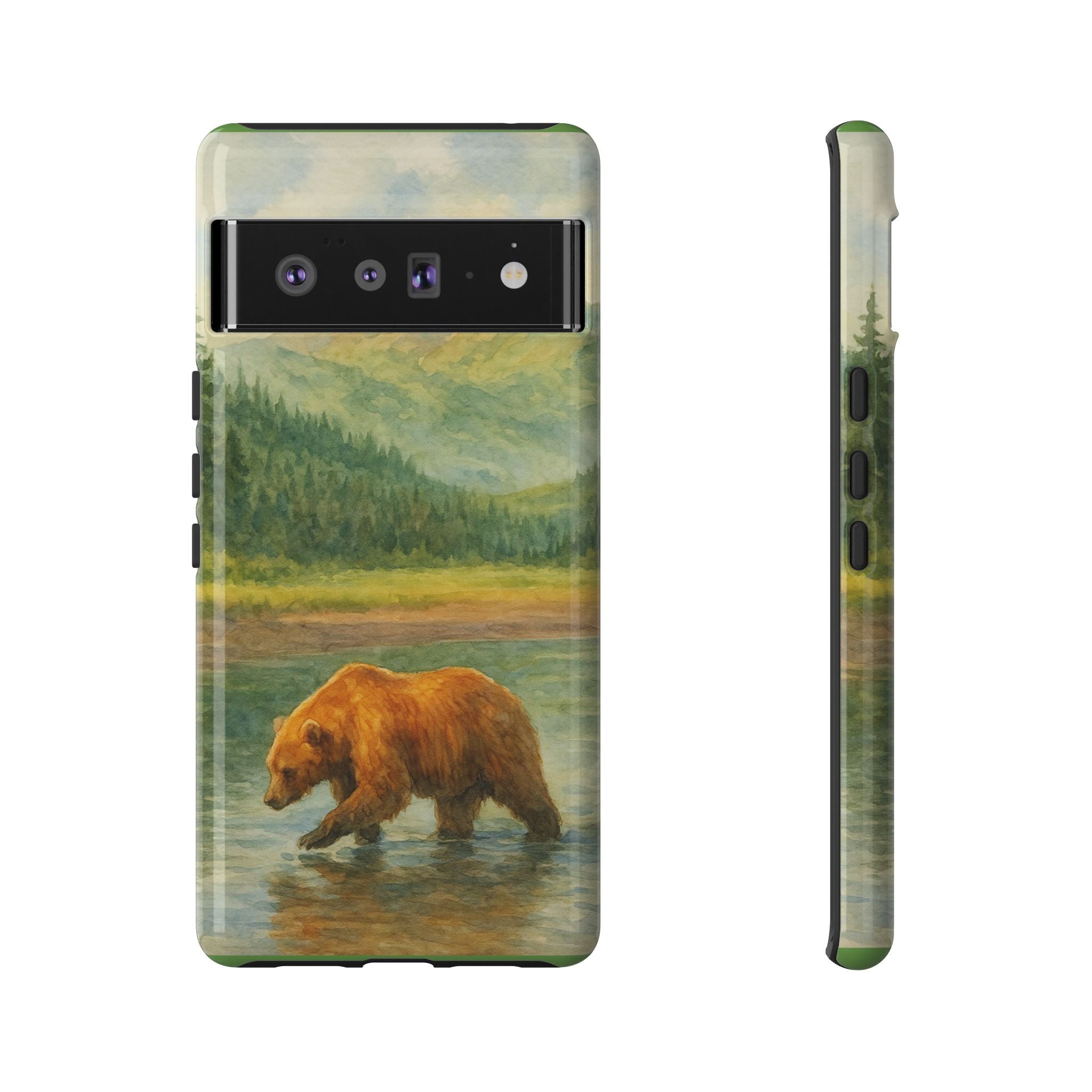 Scenic Bear Phone Case with, Tough & Protective Shell, Nature Lover Gift, Wildlife Art, Outdoor Adventure Accessory