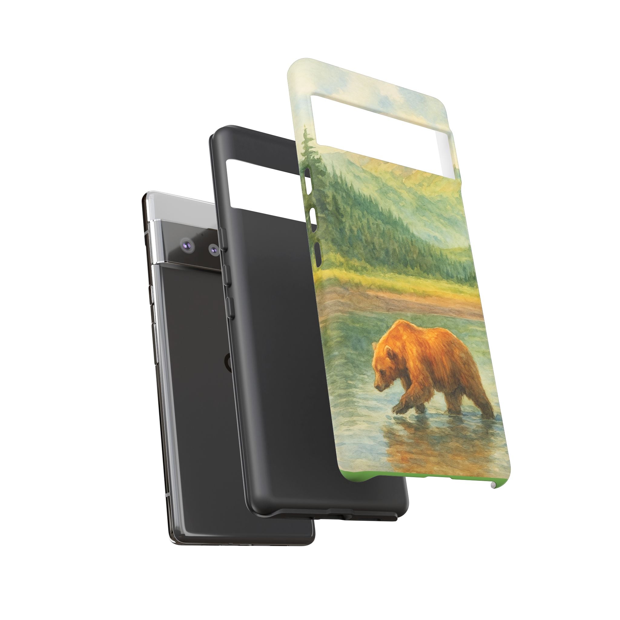 Scenic Bear Phone Case with, Tough & Protective Shell, Nature Lover Gift, Wildlife Art, Outdoor Adventure Accessory