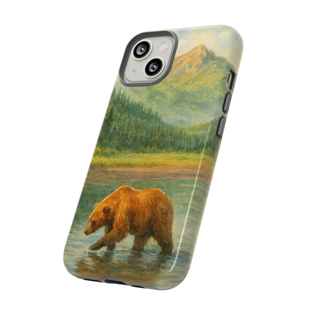 Scenic Bear Phone Case with, Tough & Protective Shell, Nature Lover Gift, Wildlife Art, Outdoor Adventure Accessory