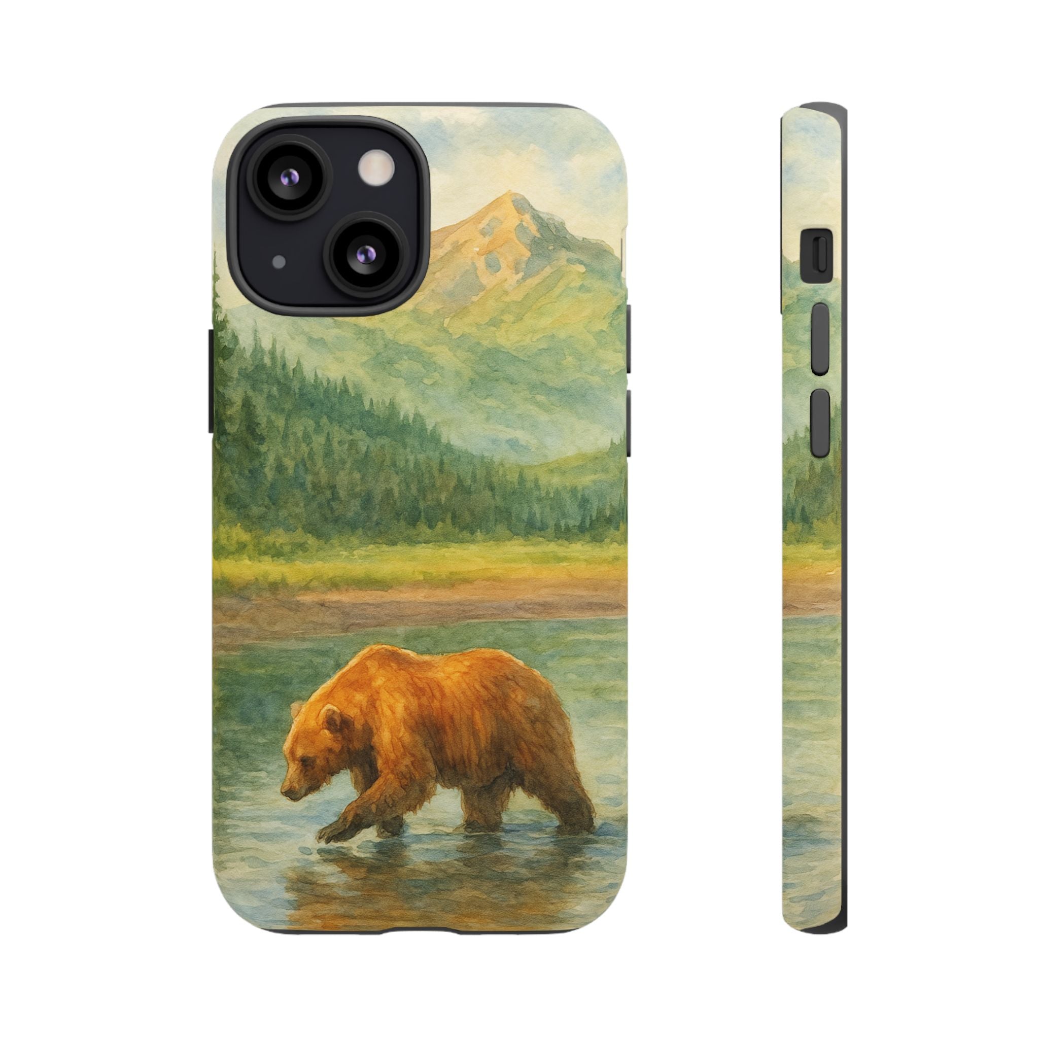 Scenic Bear Phone Case with, Tough & Protective Shell, Nature Lover Gift, Wildlife Art, Outdoor Adventure Accessory