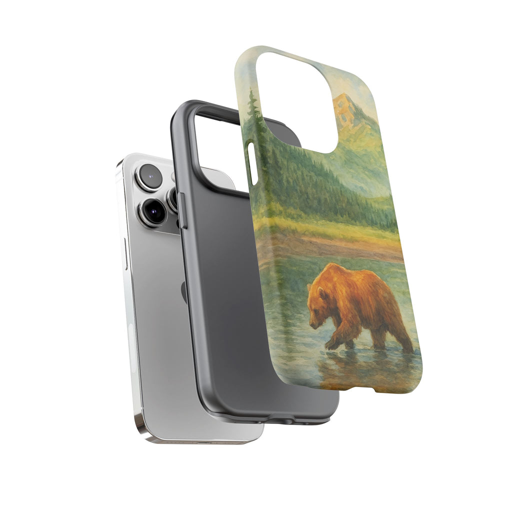 Scenic Bear Phone Case with, Tough & Protective Shell, Nature Lover Gift, Wildlife Art, Outdoor Adventure Accessory