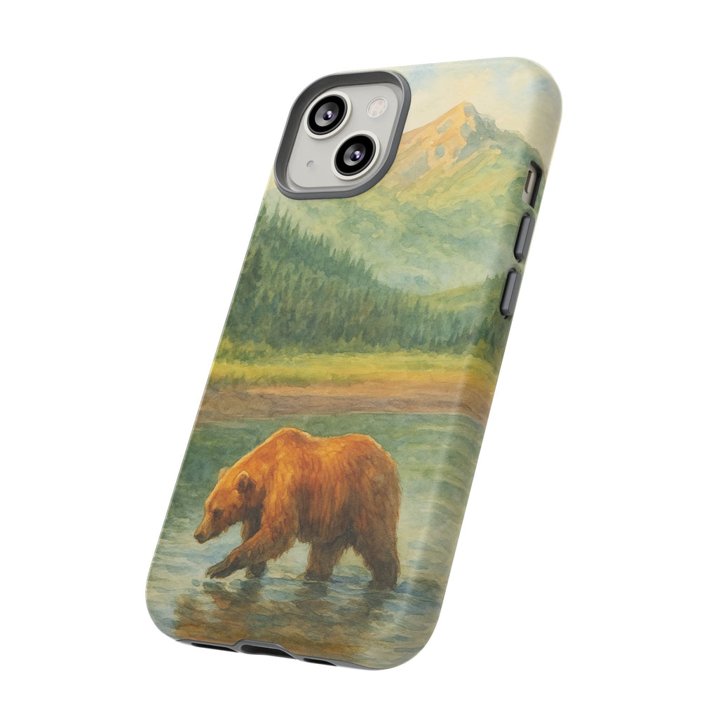 Scenic Bear Phone Case with, Tough & Protective Shell, Nature Lover Gift, Wildlife Art, Outdoor Adventure Accessory