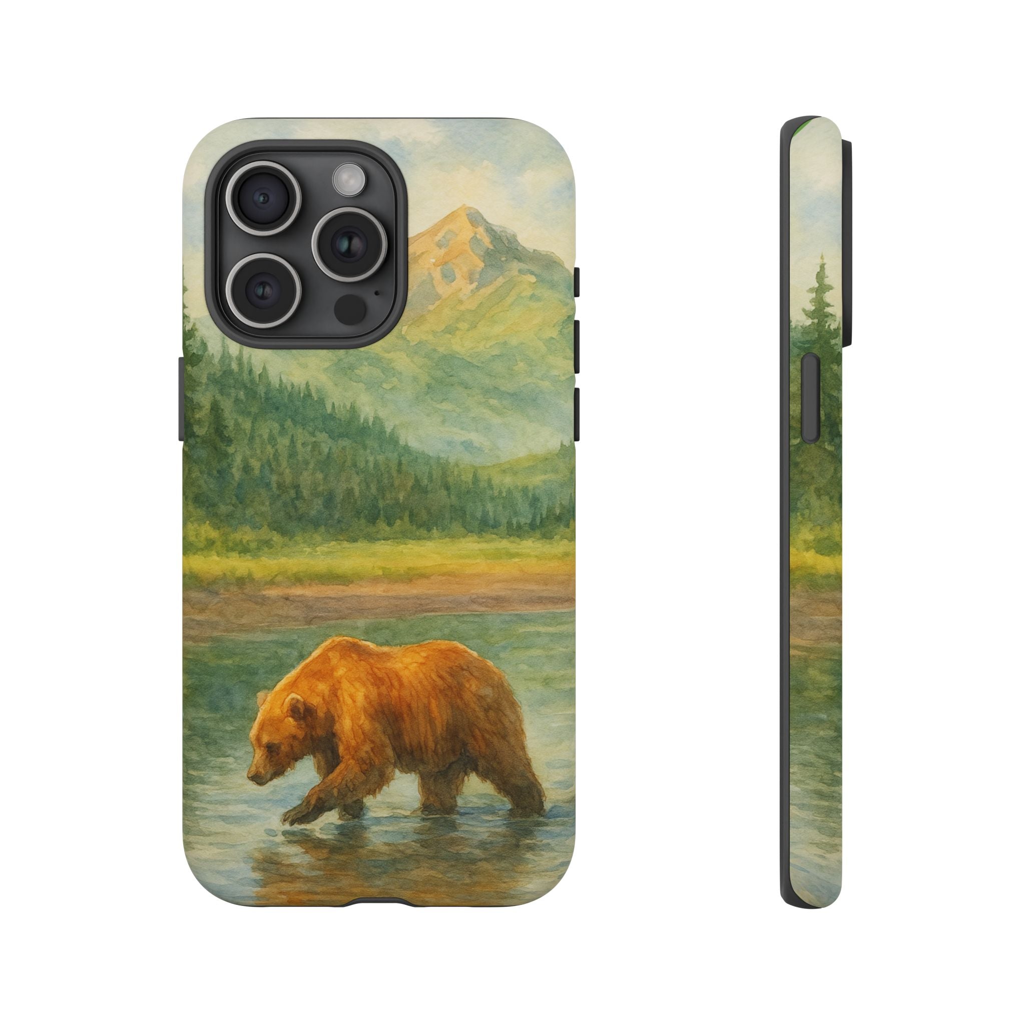 Scenic Bear Phone Case with, Tough & Protective Shell, Nature Lover Gift, Wildlife Art, Outdoor Adventure Accessory