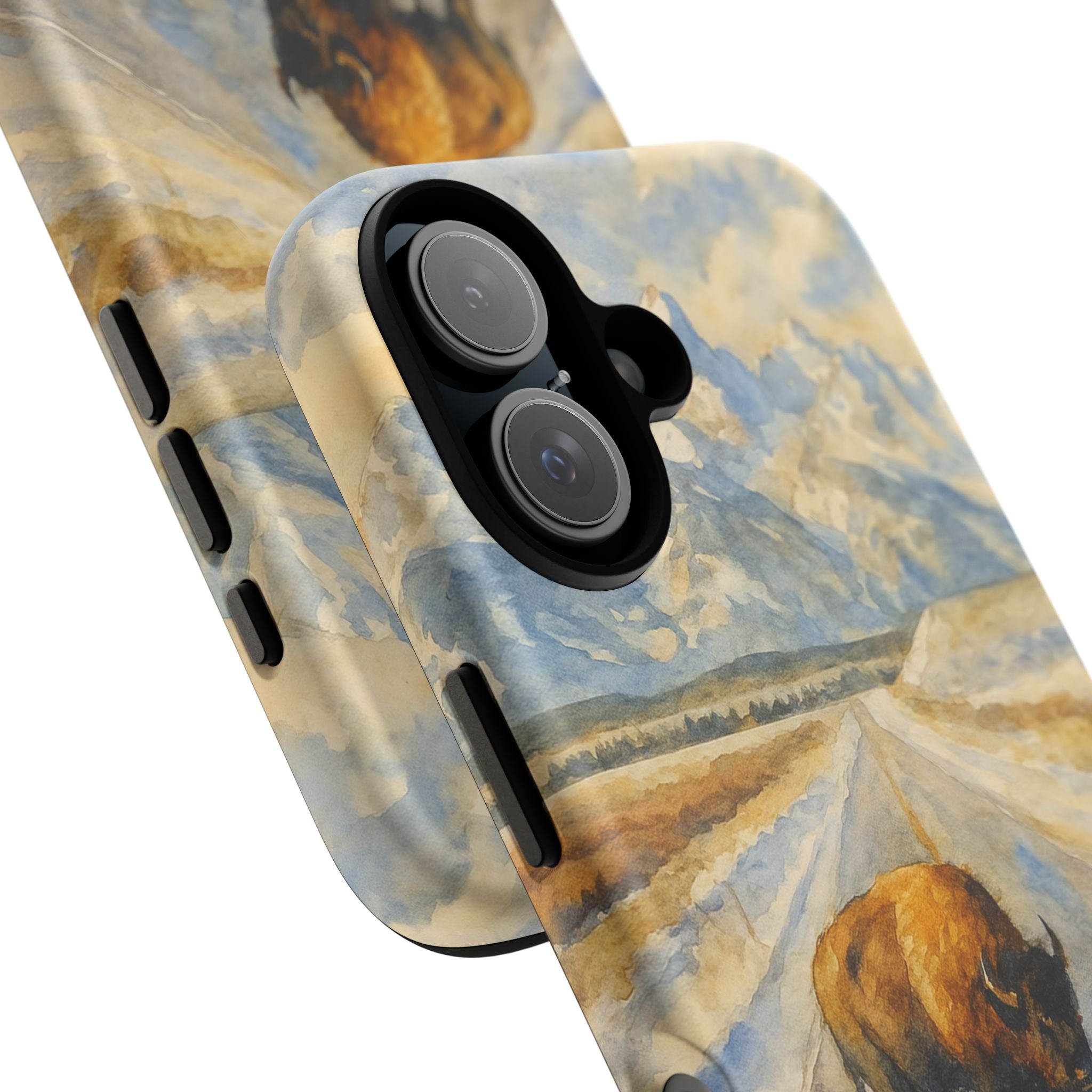 Grand Teton National Park Wild Bison Road Phone Case - Perfect Gift for Nature Lovers and Park Enthusiasts