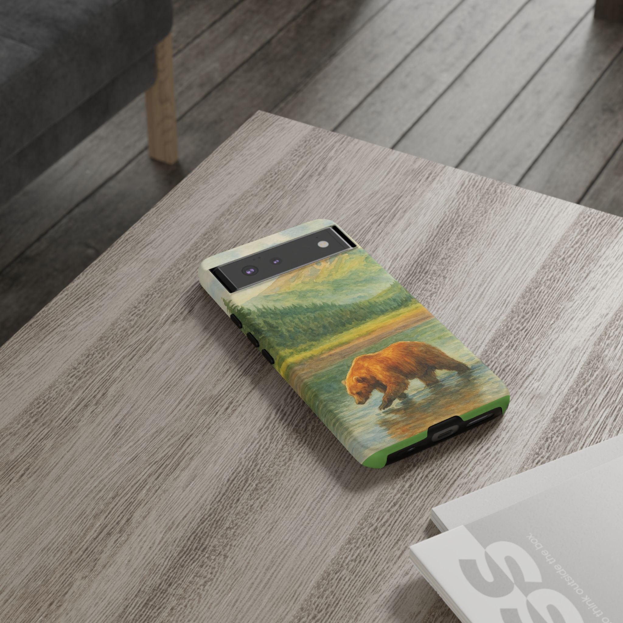 Scenic Bear Phone Case with, Tough & Protective Shell, Nature Lover Gift, Wildlife Art, Outdoor Adventure Accessory
