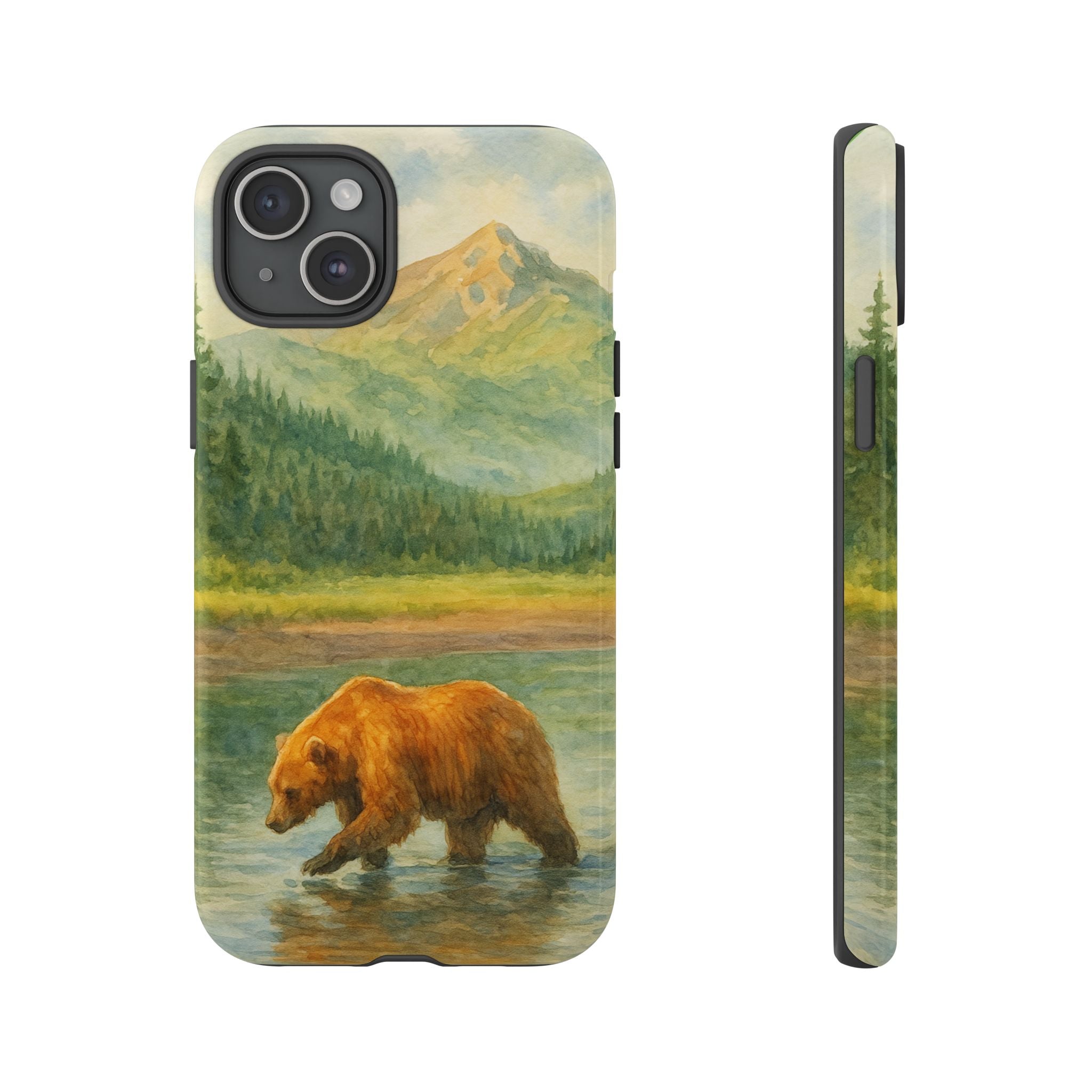 Scenic Bear Phone Case with, Tough & Protective Shell, Nature Lover Gift, Wildlife Art, Outdoor Adventure Accessory