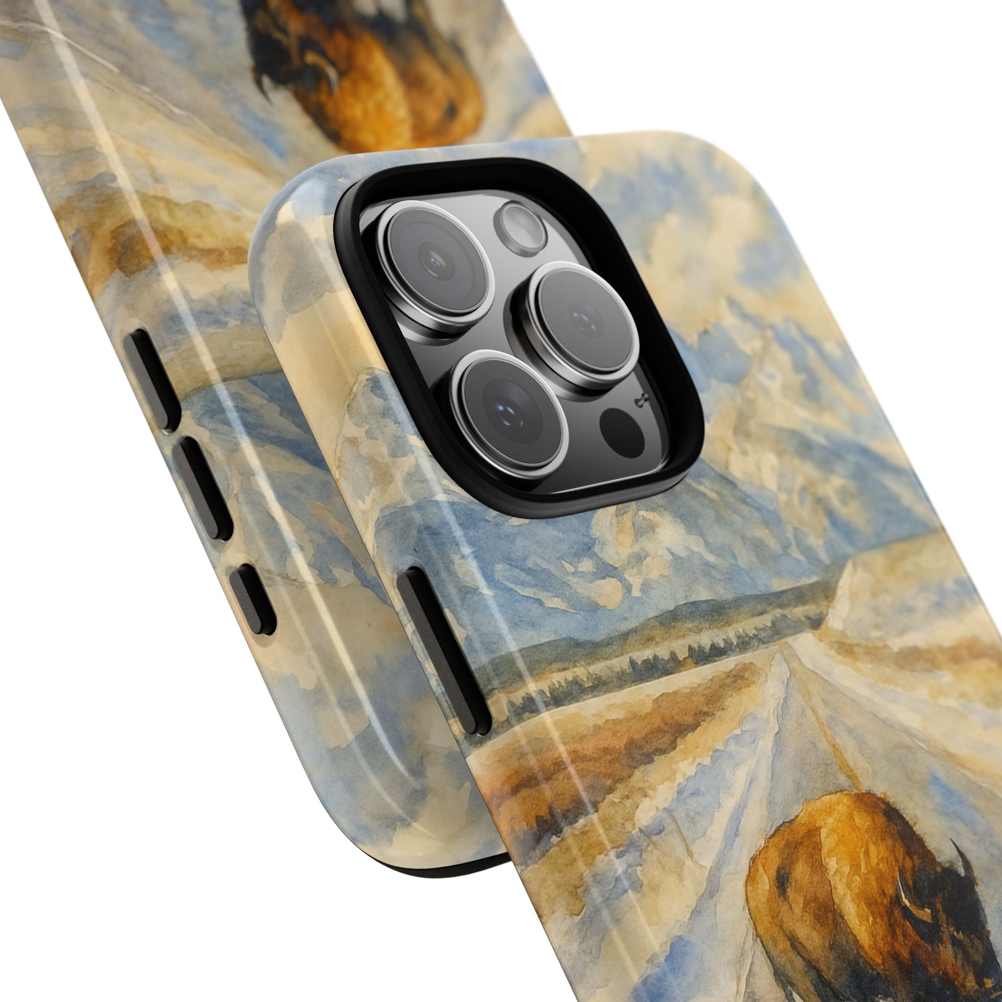 Grand Teton National Park Wild Bison Road Phone Case - Perfect Gift for Nature Lovers and Park Enthusiasts