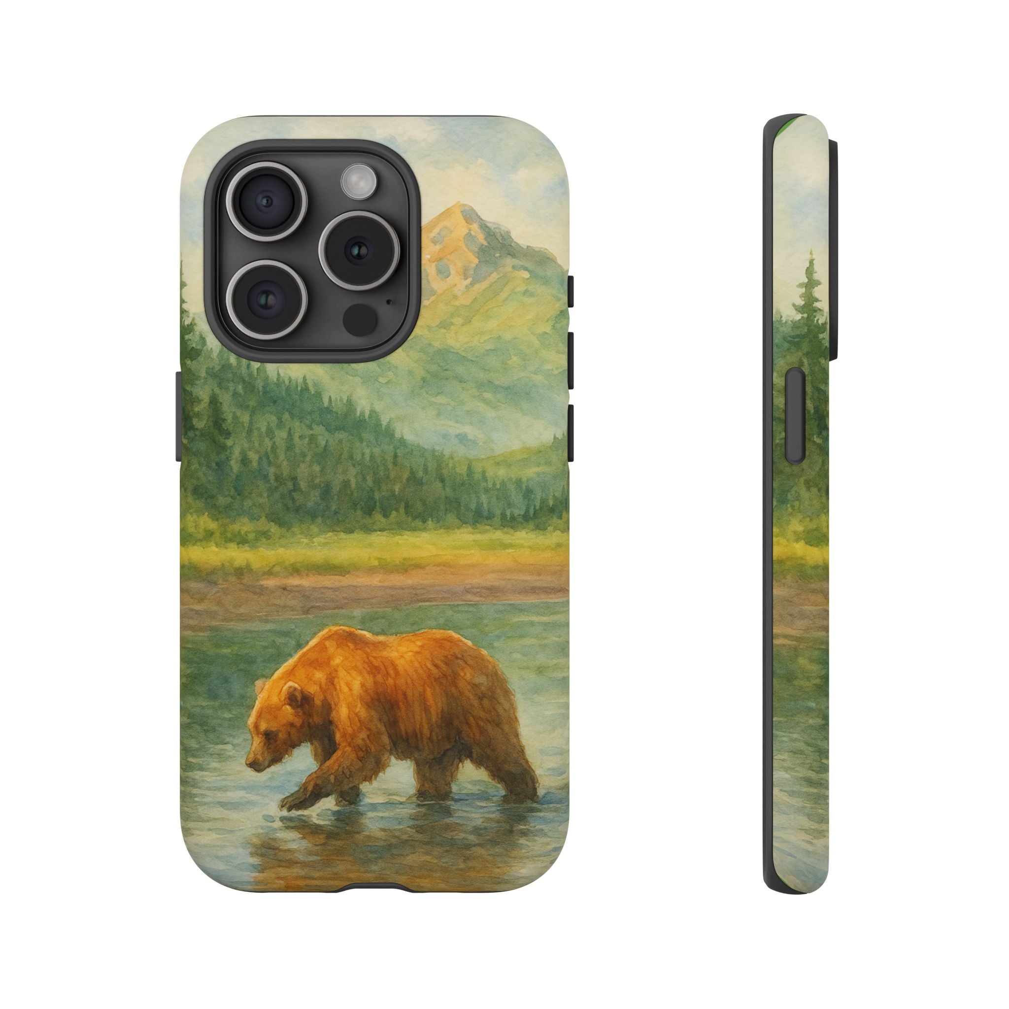 Scenic Bear Phone Case with, Tough & Protective Shell, Nature Lover Gift, Wildlife Art, Outdoor Adventure Accessory