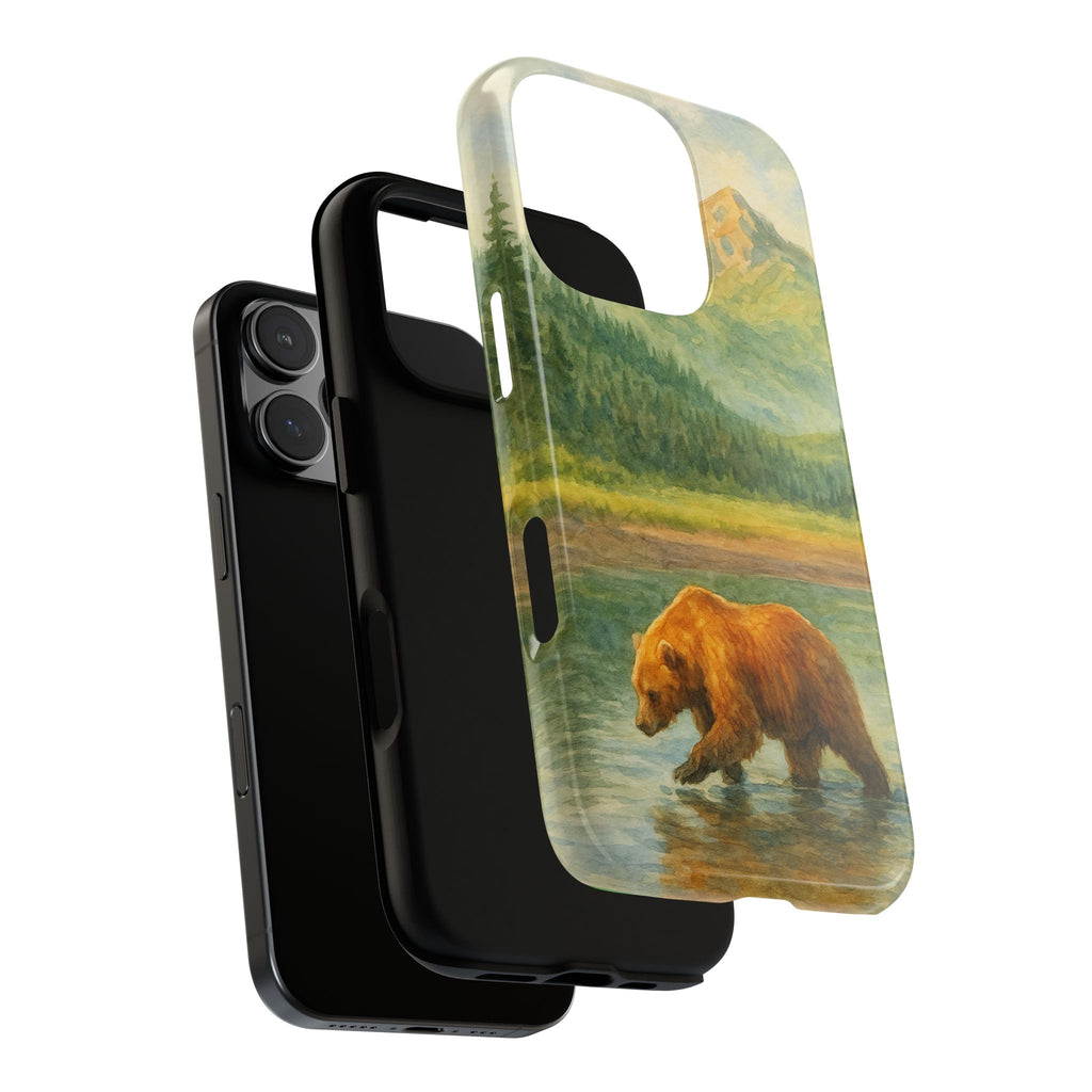 Scenic Bear Phone Case with, Tough & Protective Shell, Nature Lover Gift, Wildlife Art, Outdoor Adventure Accessory