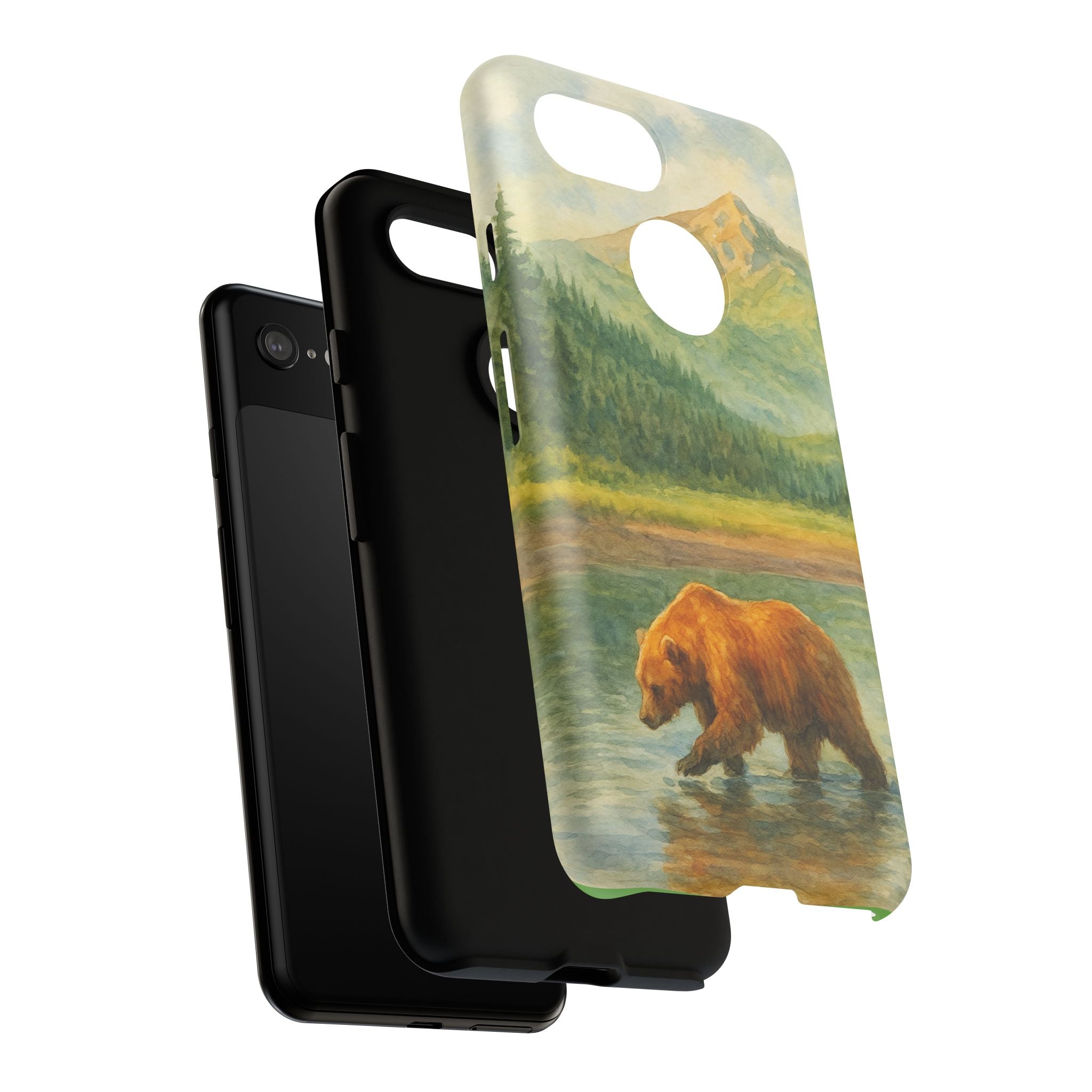 Scenic Bear Phone Case with, Tough & Protective Shell, Nature Lover Gift, Wildlife Art, Outdoor Adventure Accessory