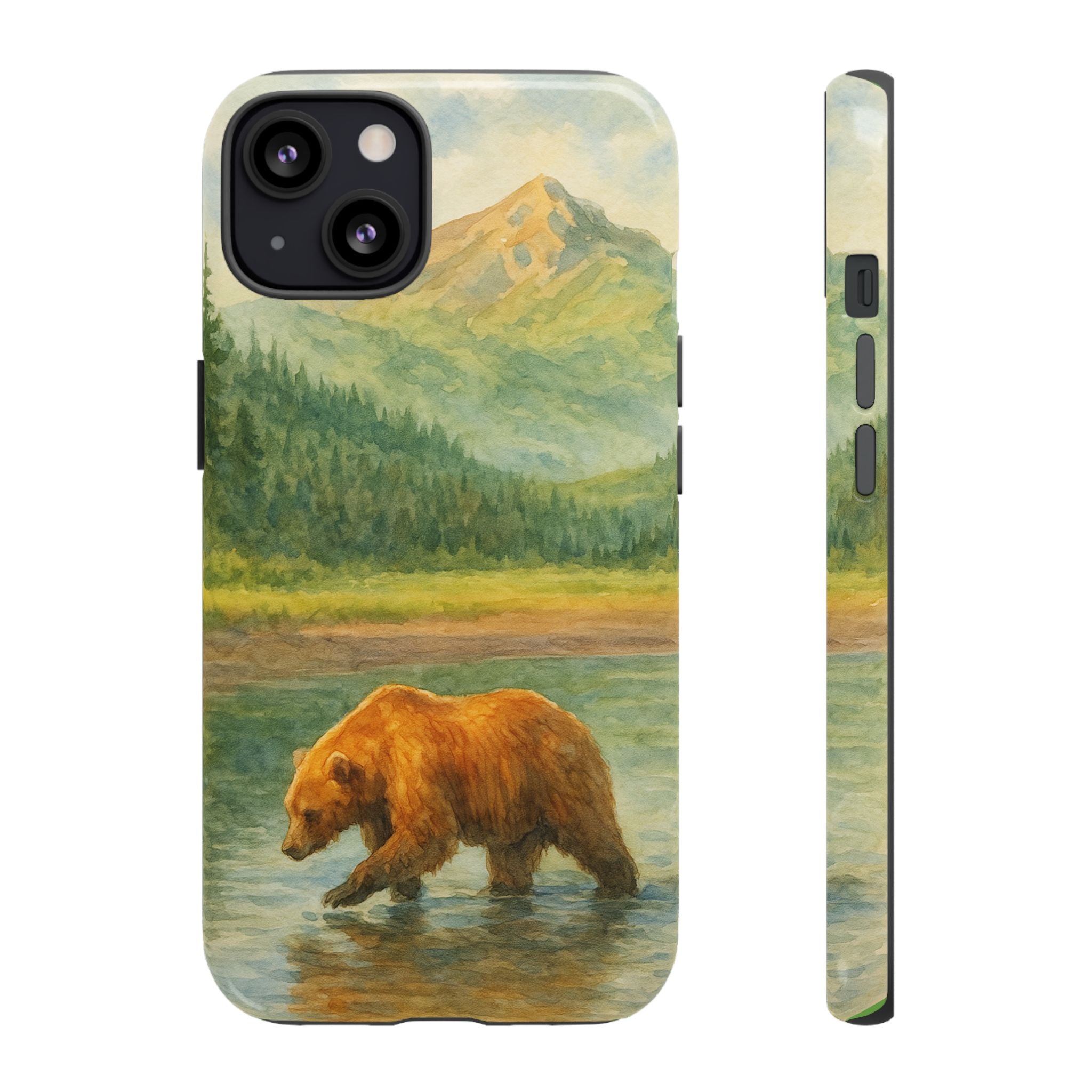 Scenic Bear Phone Case with, Tough & Protective Shell, Nature Lover Gift, Wildlife Art, Outdoor Adventure Accessory