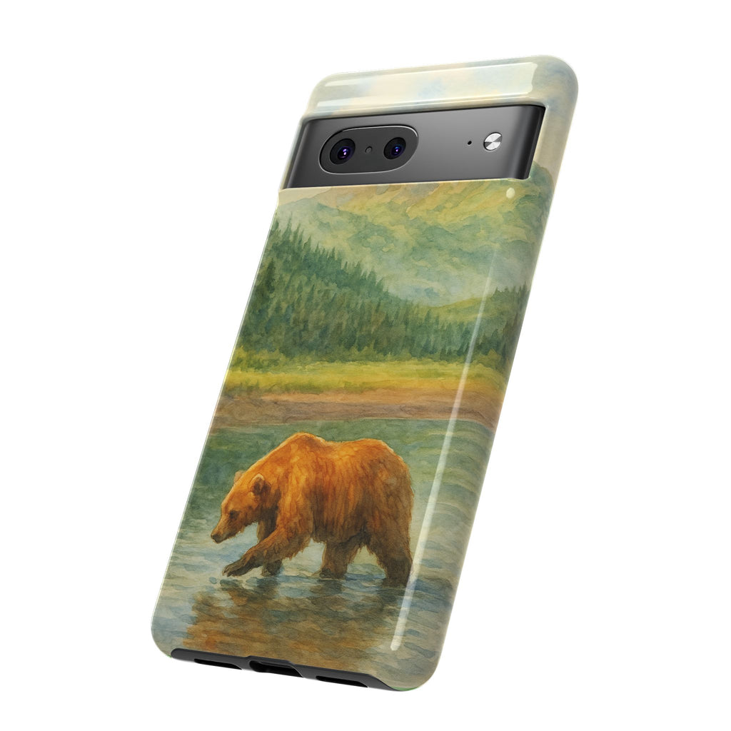 Scenic Bear Phone Case with, Tough & Protective Shell, Nature Lover Gift, Wildlife Art, Outdoor Adventure Accessory