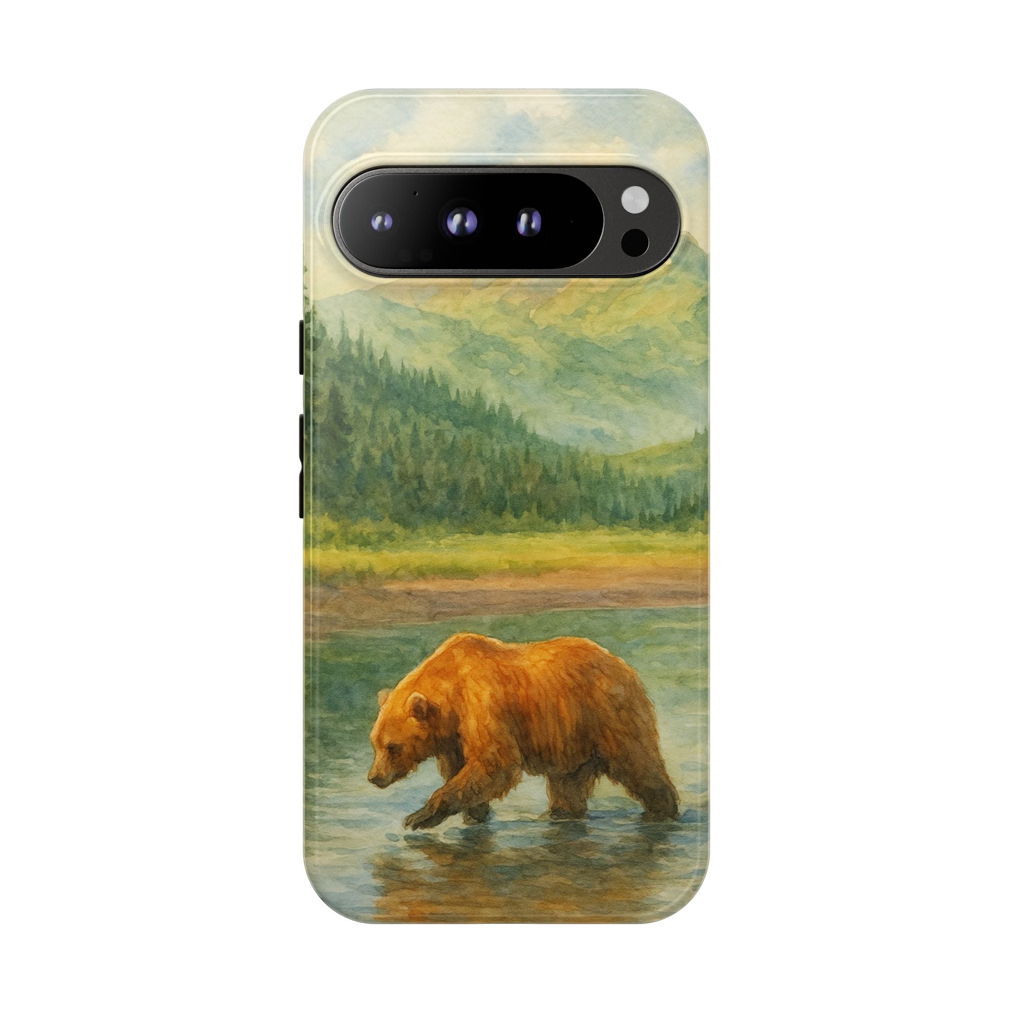 Scenic Bear Phone Case with, Tough & Protective Shell, Nature Lover Gift, Wildlife Art, Outdoor Adventure Accessory