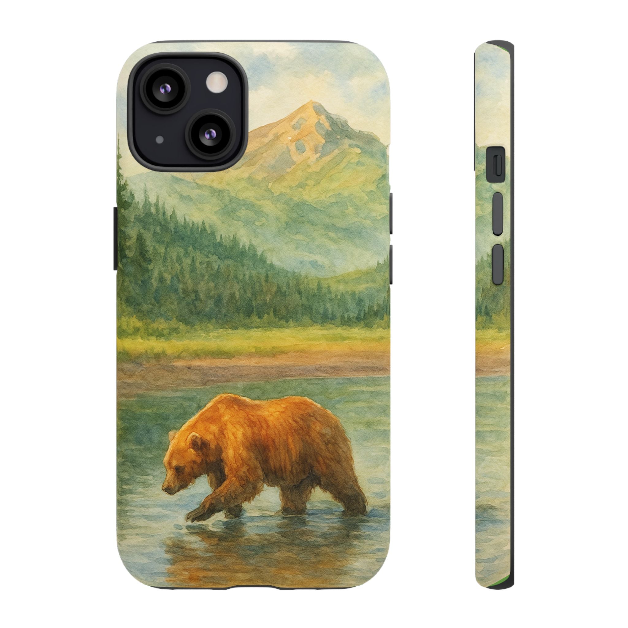 Scenic Bear Phone Case with, Tough & Protective Shell, Nature Lover Gift, Wildlife Art, Outdoor Adventure Accessory