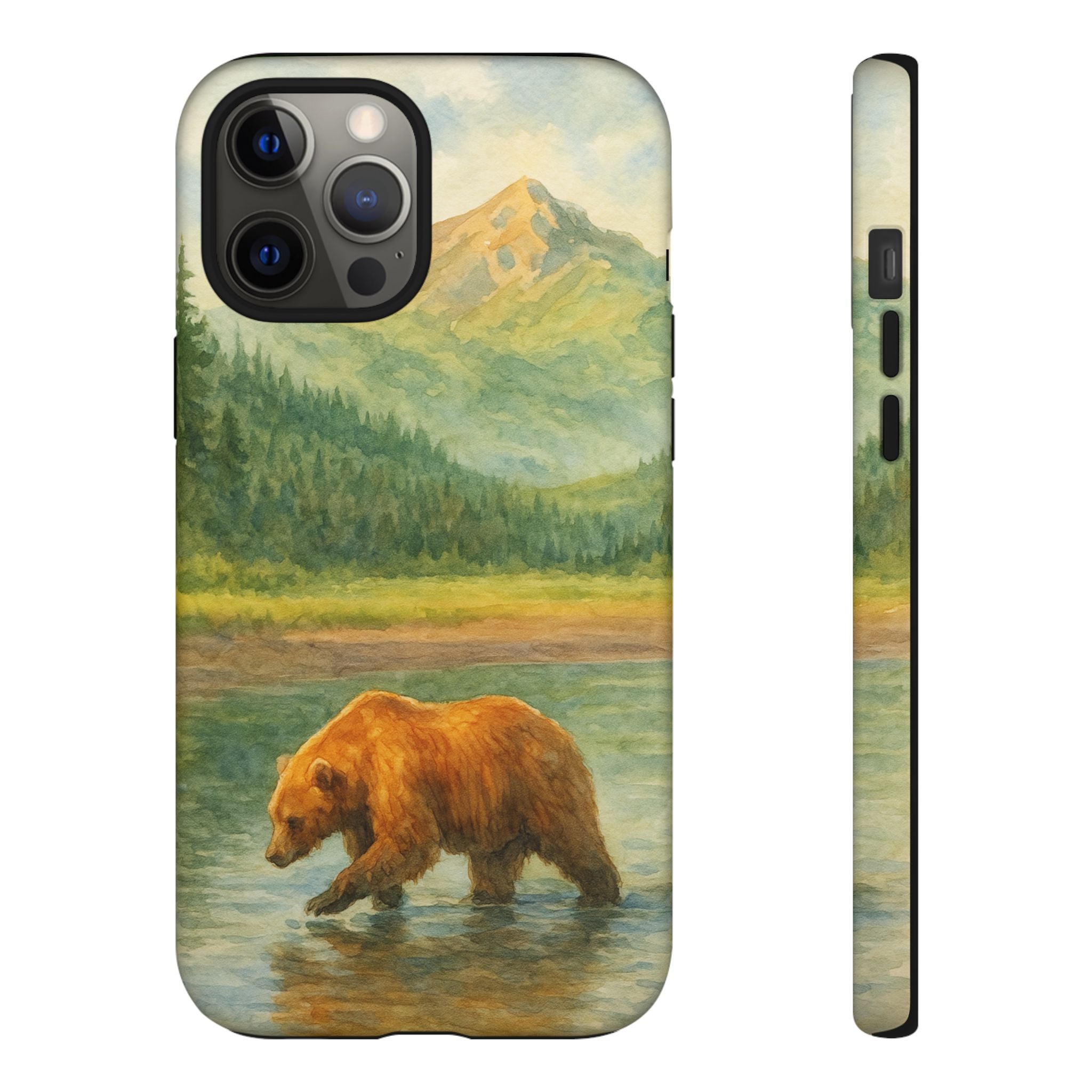 Scenic Bear Phone Case with, Tough & Protective Shell, Nature Lover Gift, Wildlife Art, Outdoor Adventure Accessory