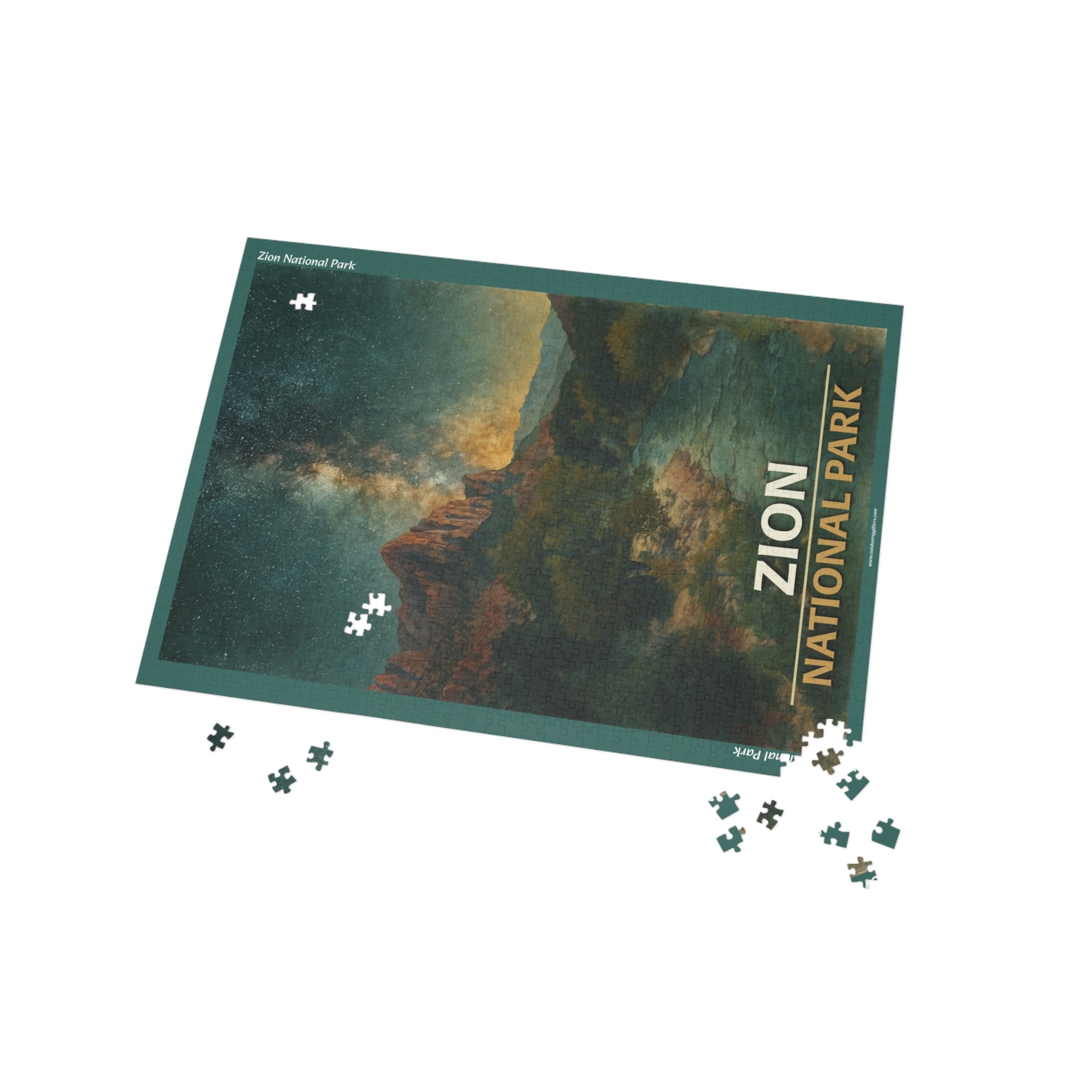 Zion National Park Galaxy Night Sky Scenic 1000-Piece Puzzle - Jigsaw Puzzle