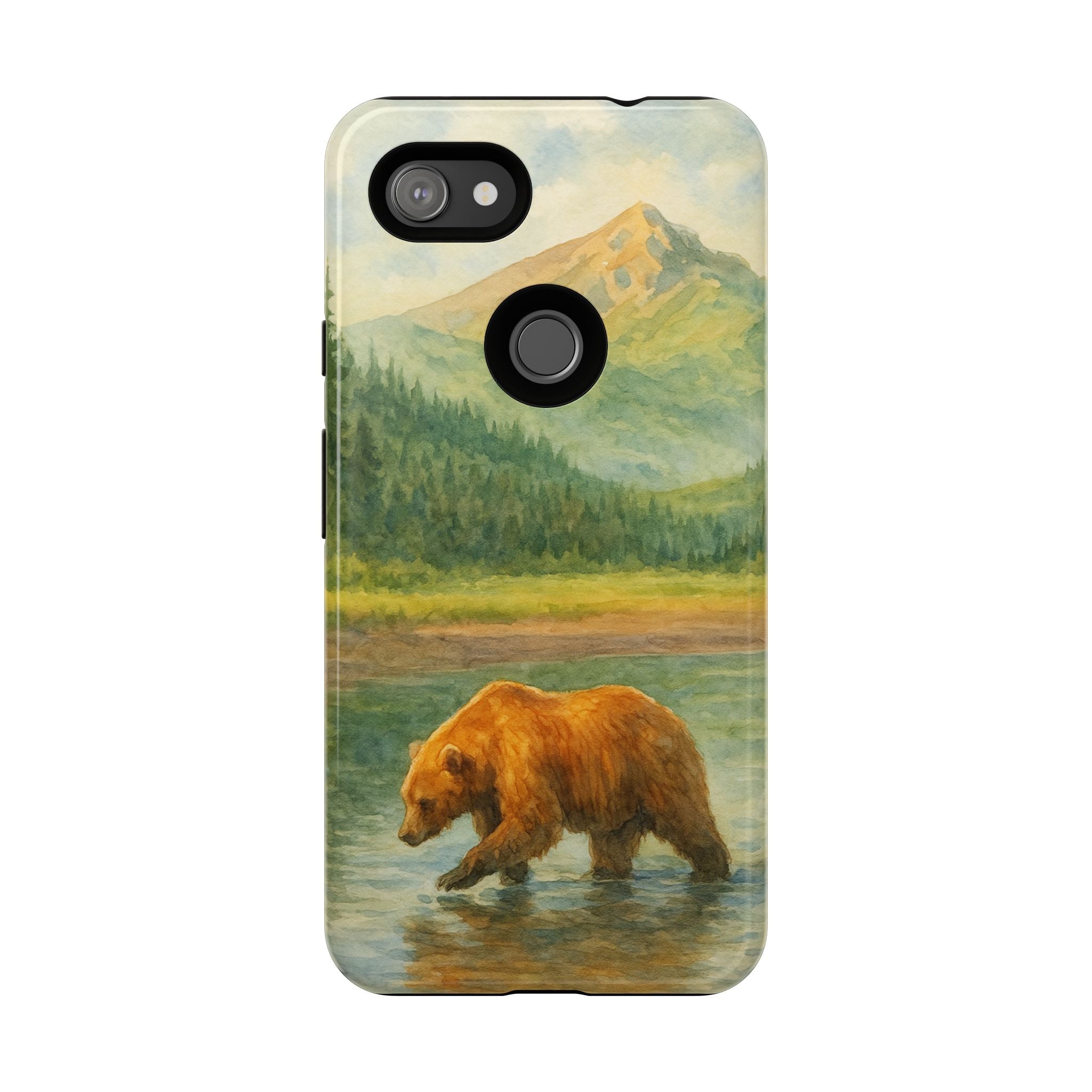 Scenic Bear Phone Case with, Tough & Protective Shell, Nature Lover Gift, Wildlife Art, Outdoor Adventure Accessory