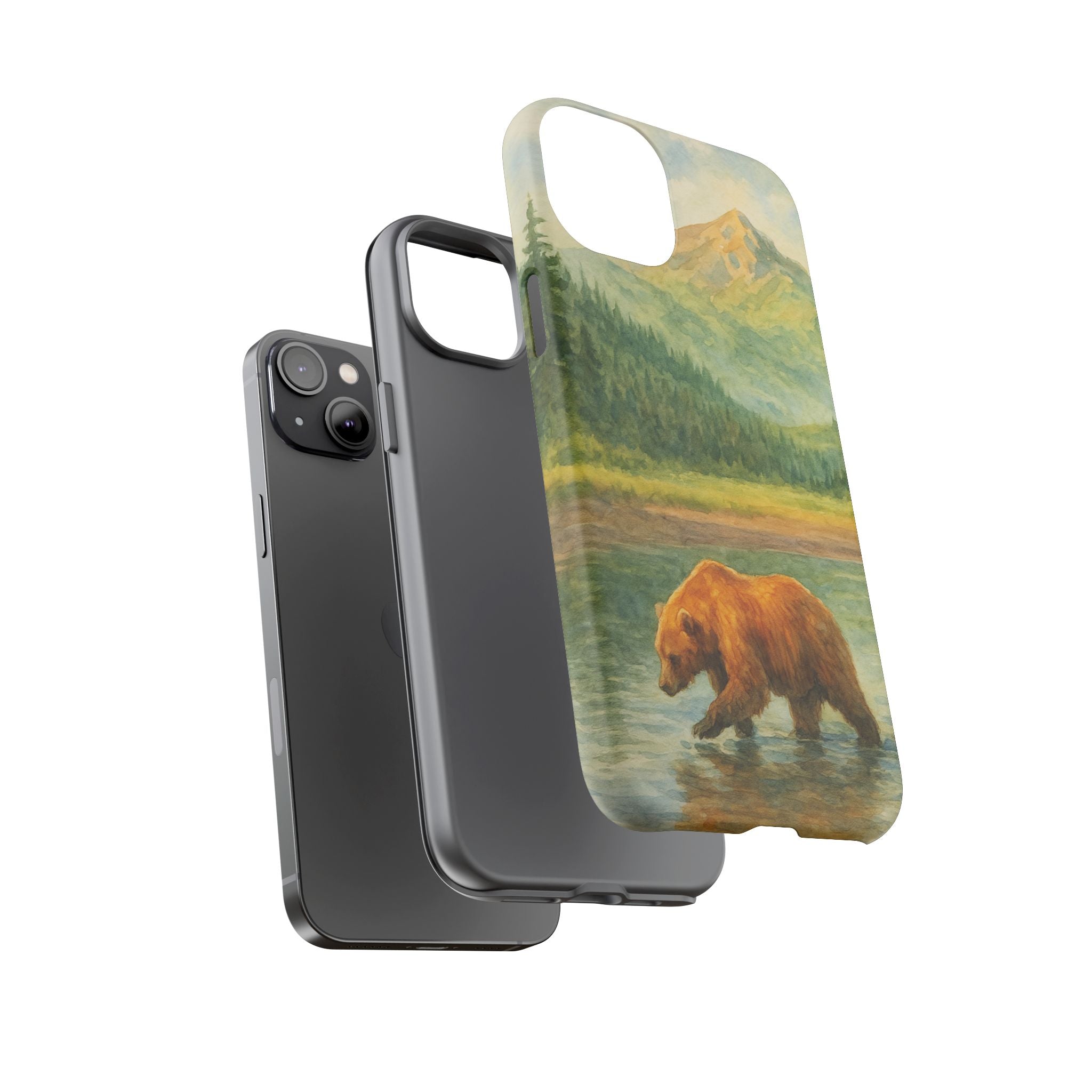 Scenic Bear Phone Case with, Tough & Protective Shell, Nature Lover Gift, Wildlife Art, Outdoor Adventure Accessory