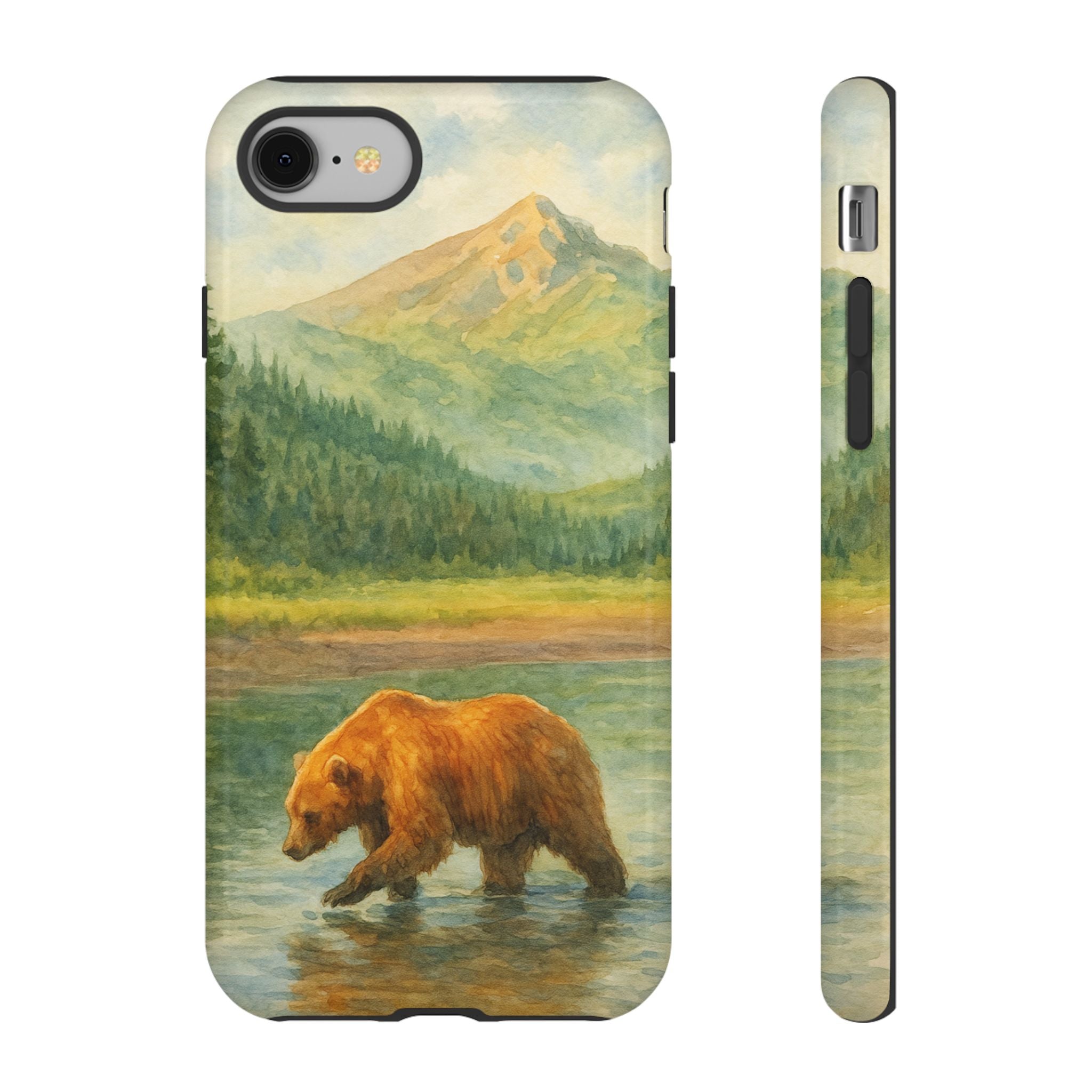Scenic Bear Phone Case with, Tough & Protective Shell, Nature Lover Gift, Wildlife Art, Outdoor Adventure Accessory